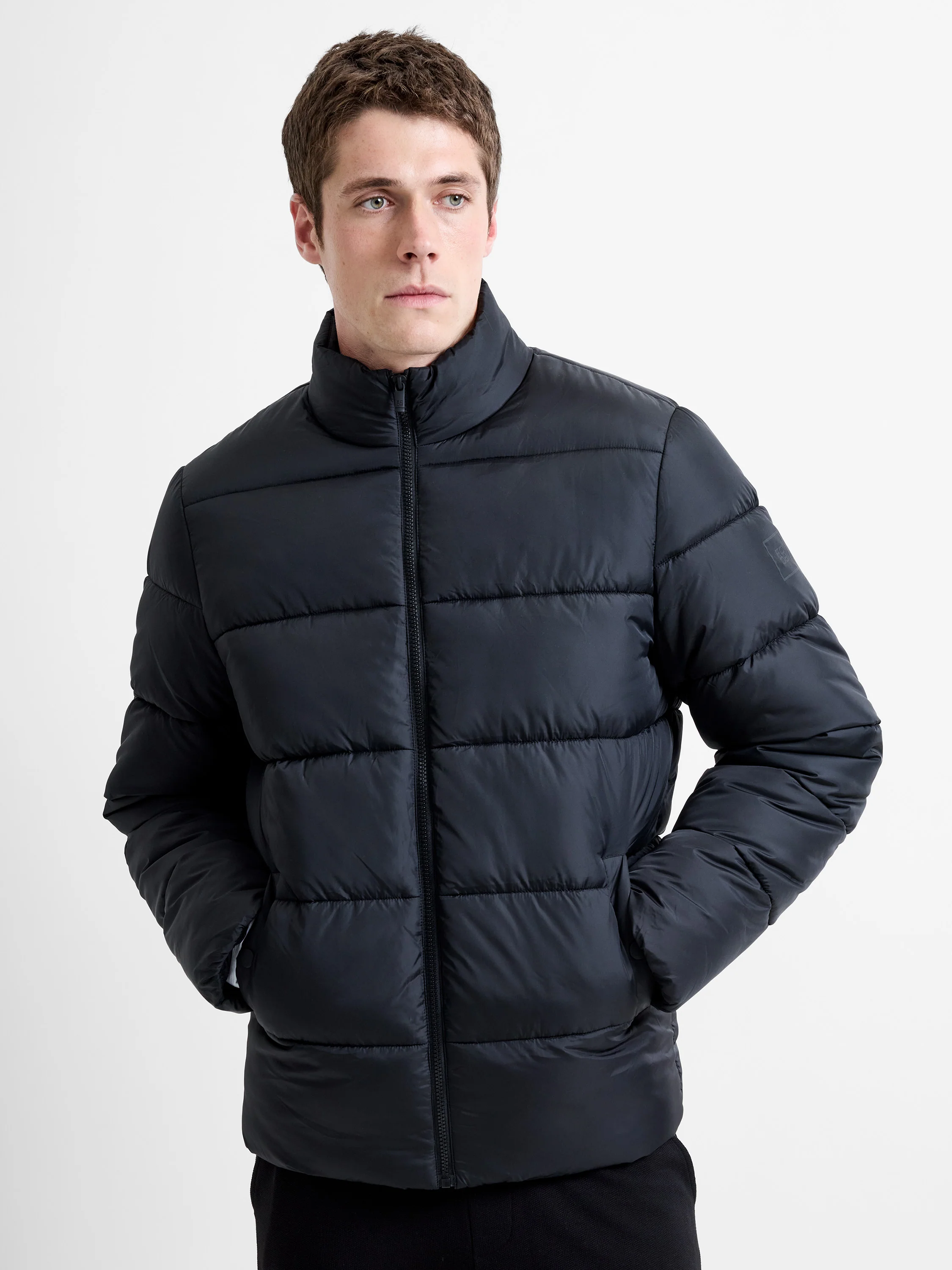 Funnel Neck Recycled Puffer Jacket - Image 3