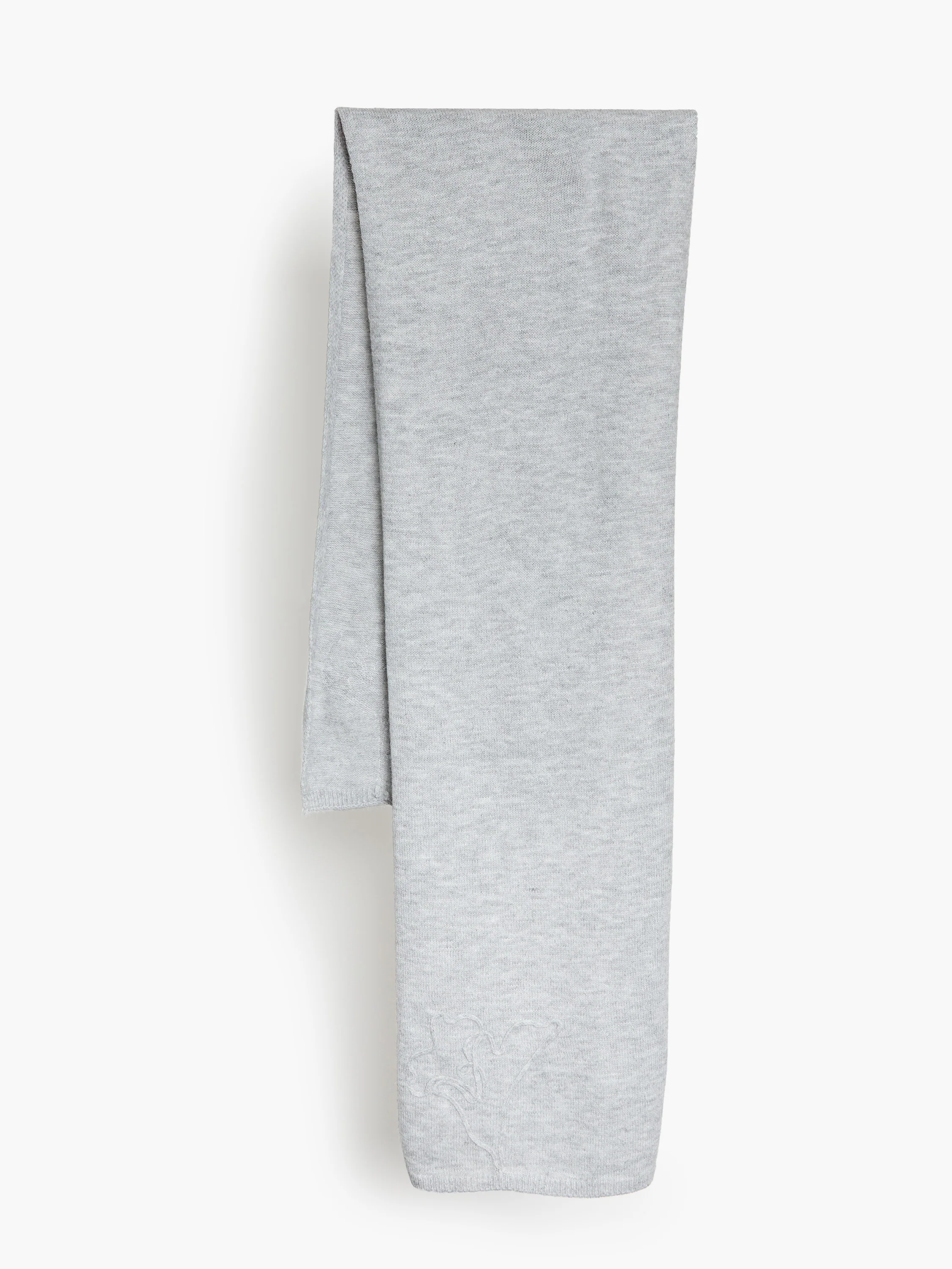 Grey Floral Knit Scarf - Image 3