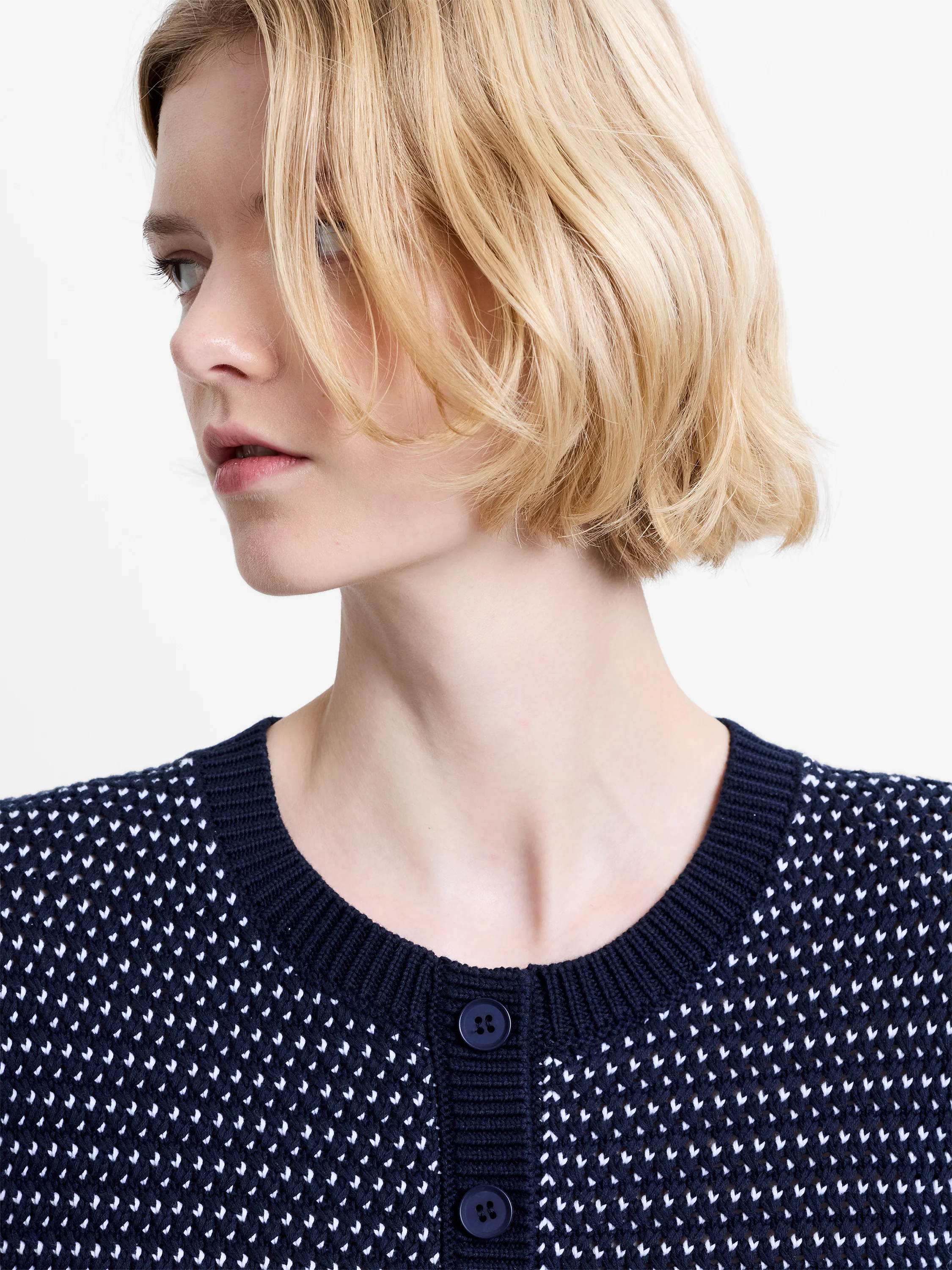 Haddie Mozart Knit Faux Button Top - Image 4