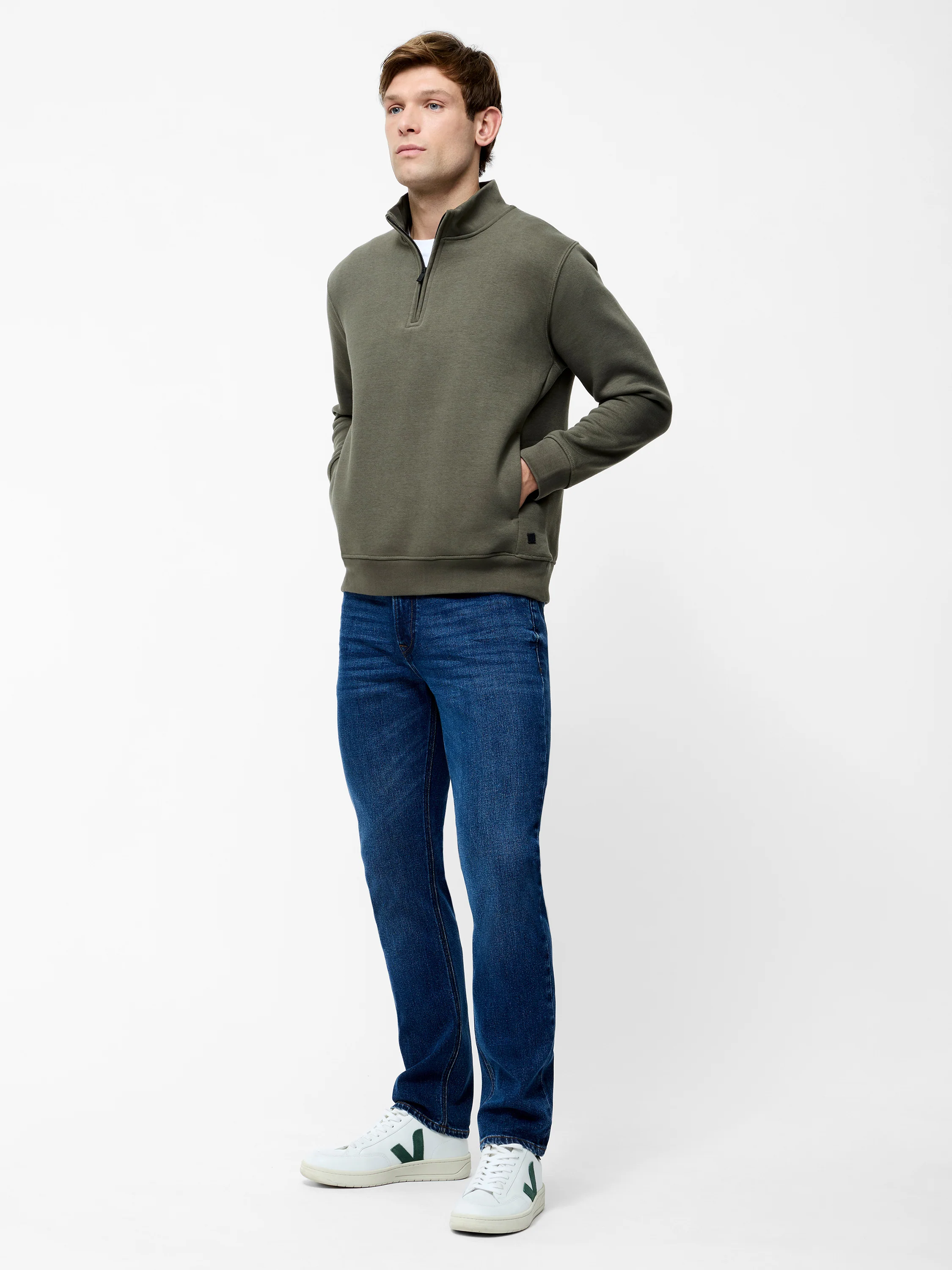 Half Zip Funnel Neck Sweatshirt - Image 3