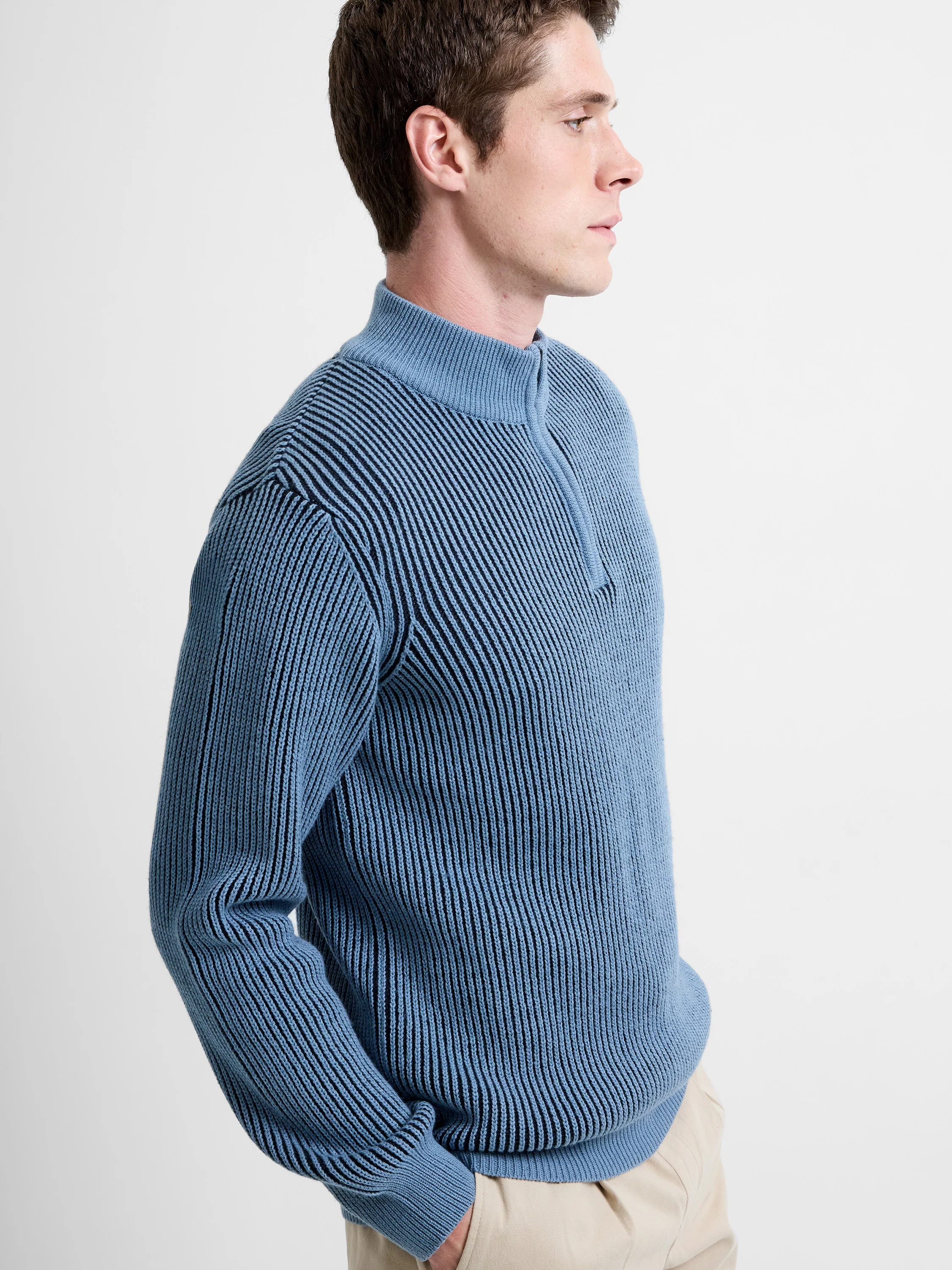 Half Zip Wool Blend Jumper - Image 2
