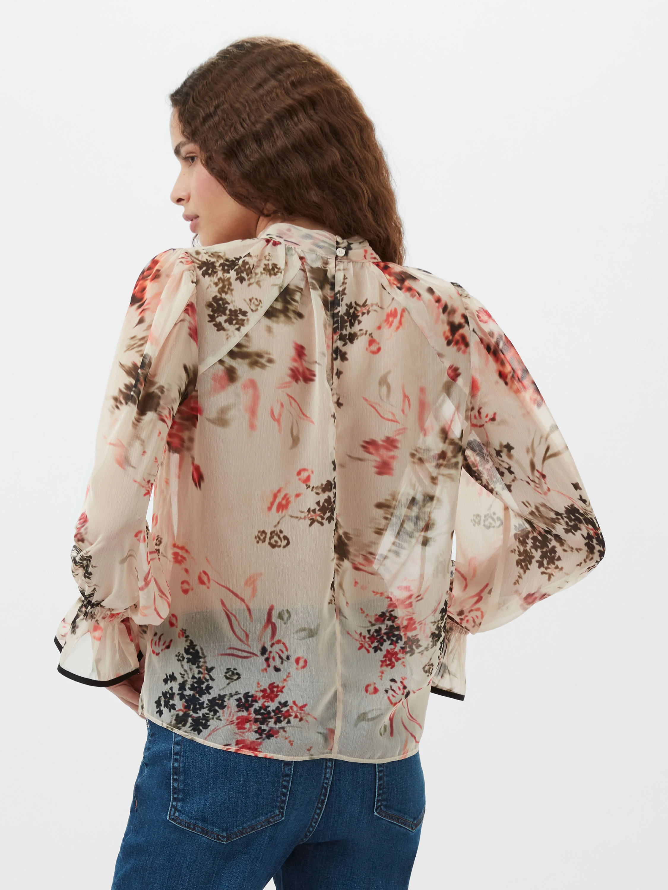 Hallie Crinkle Contrast Floral Top - Image 4