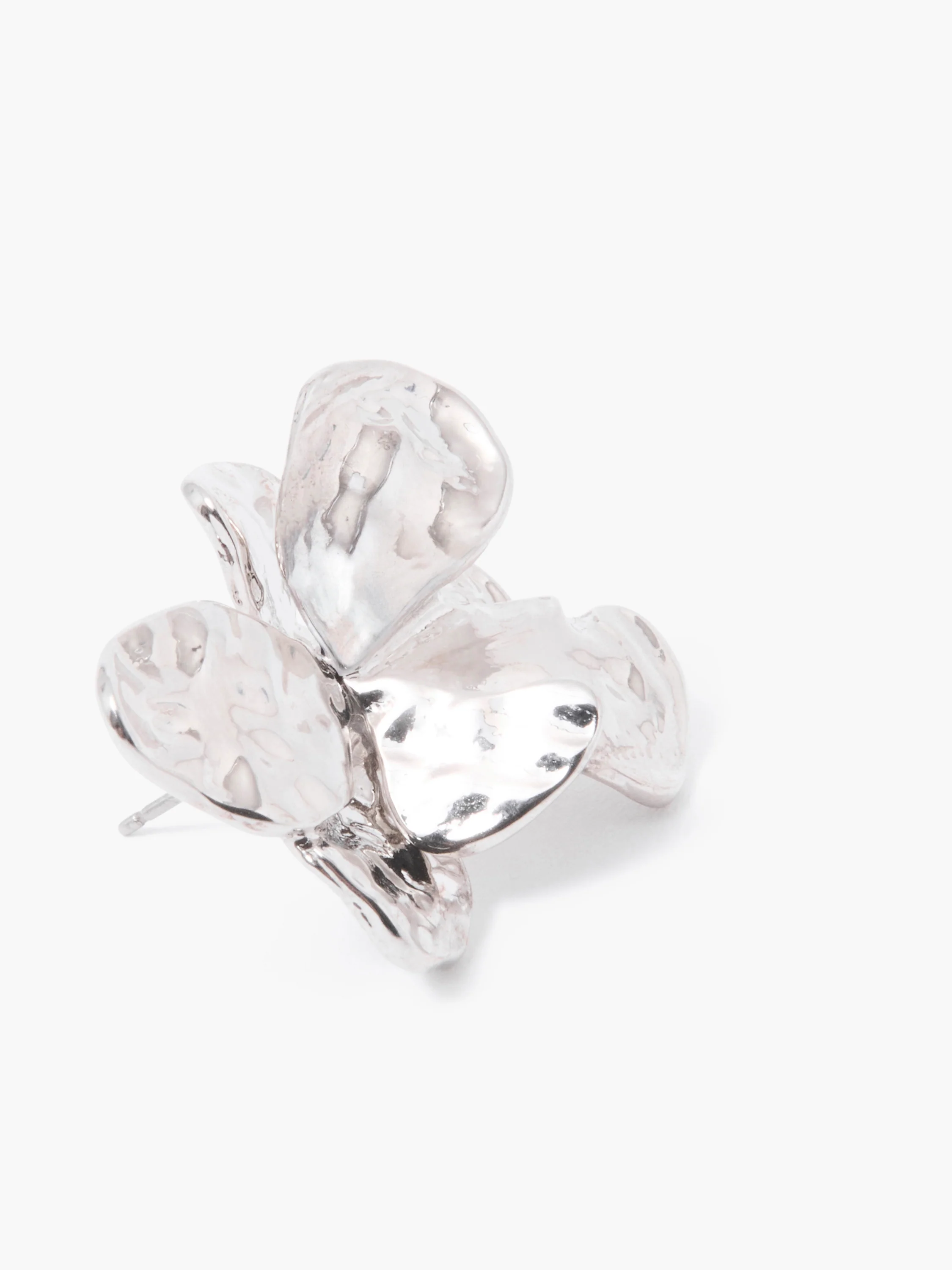 Hammered Flower Stud Earrings - Image 2