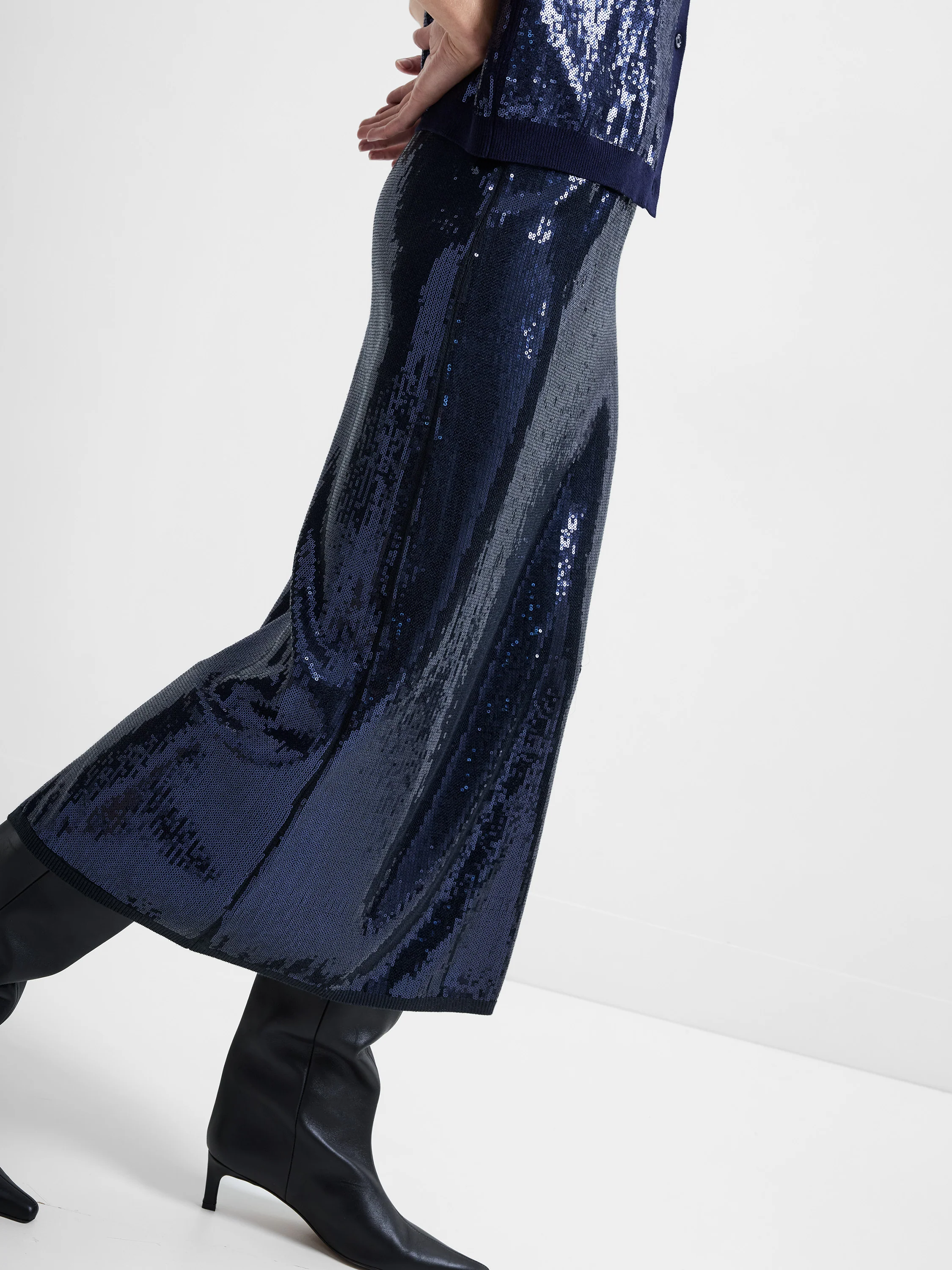 Hannah Knit Sequin Midi Skirt - Image 5