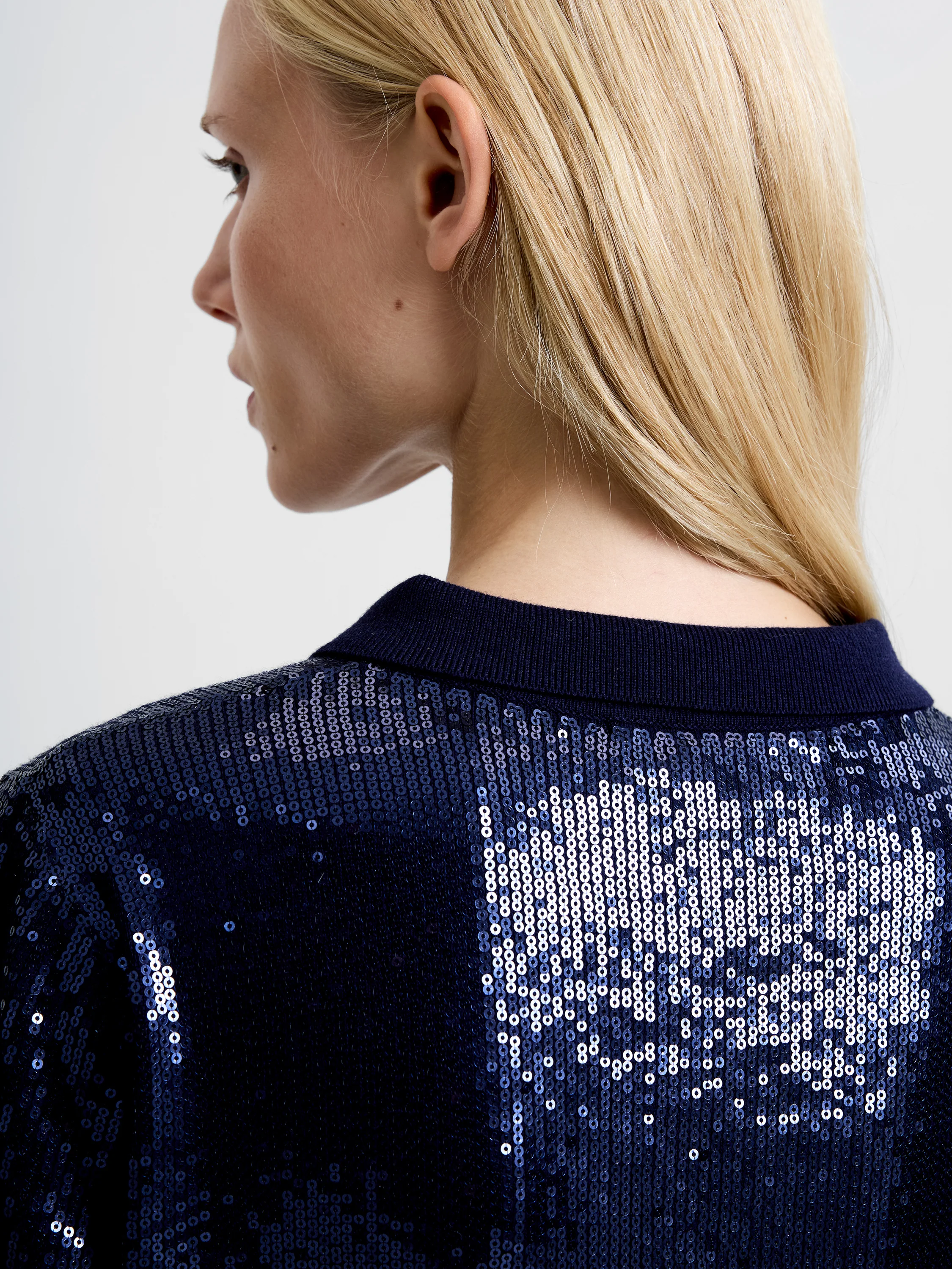 Hannah Knit Sequin Short Sleeve Shirt - Image 3