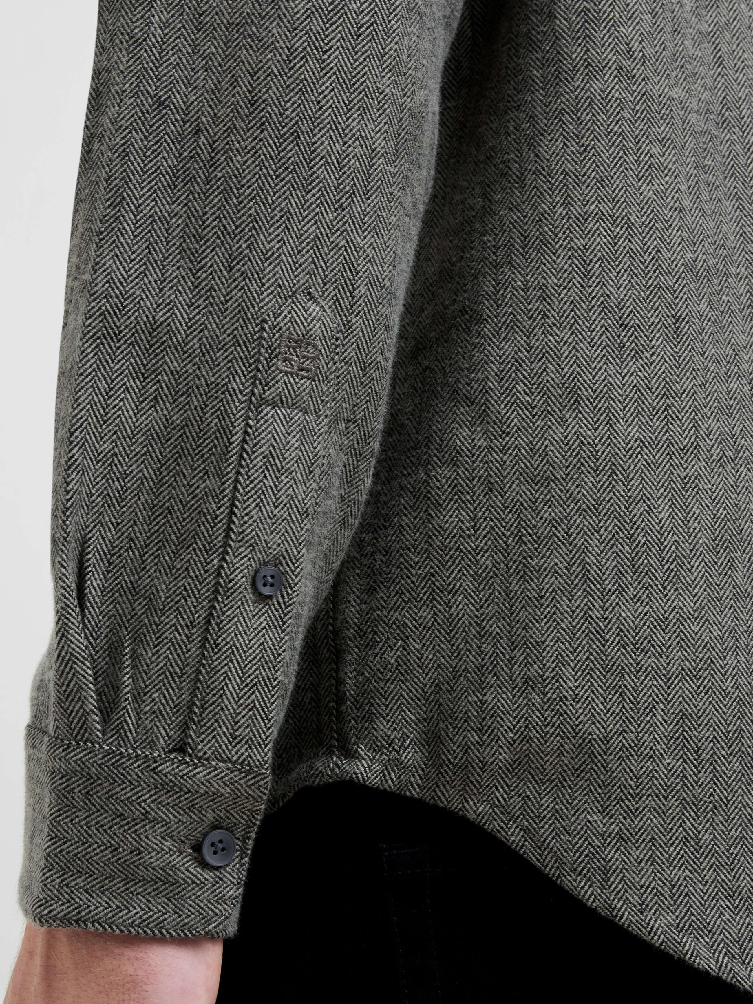 Herringbone Long Sleeve Regular Fit Shirt - Image 3