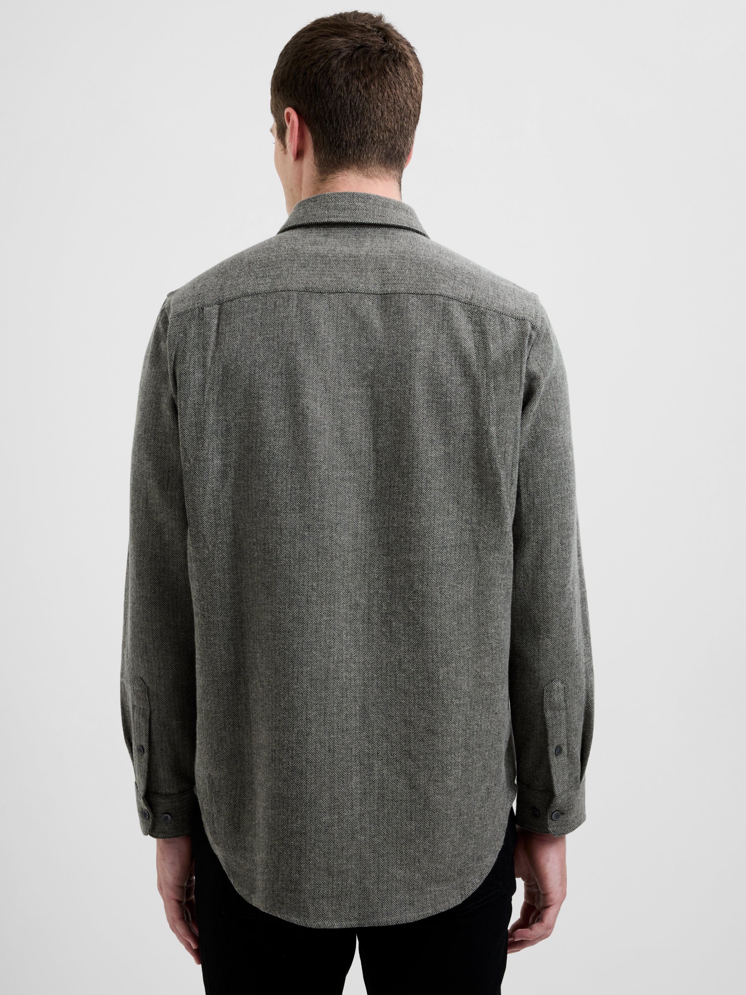 Herringbone Long Sleeve Regular Fit Shirt - Image 5