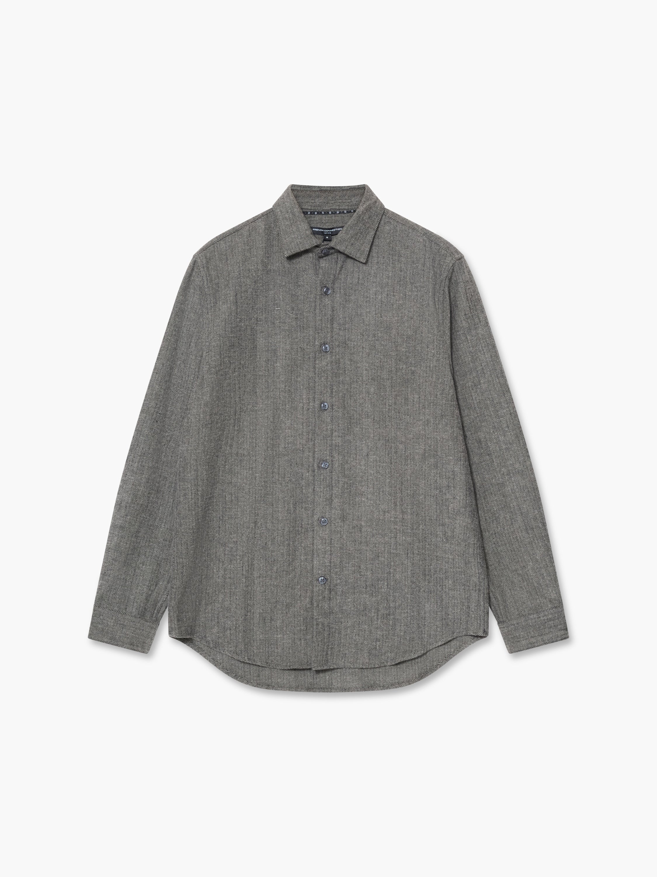 Herringbone Long Sleeve Regular Fit Shirt - Image 6