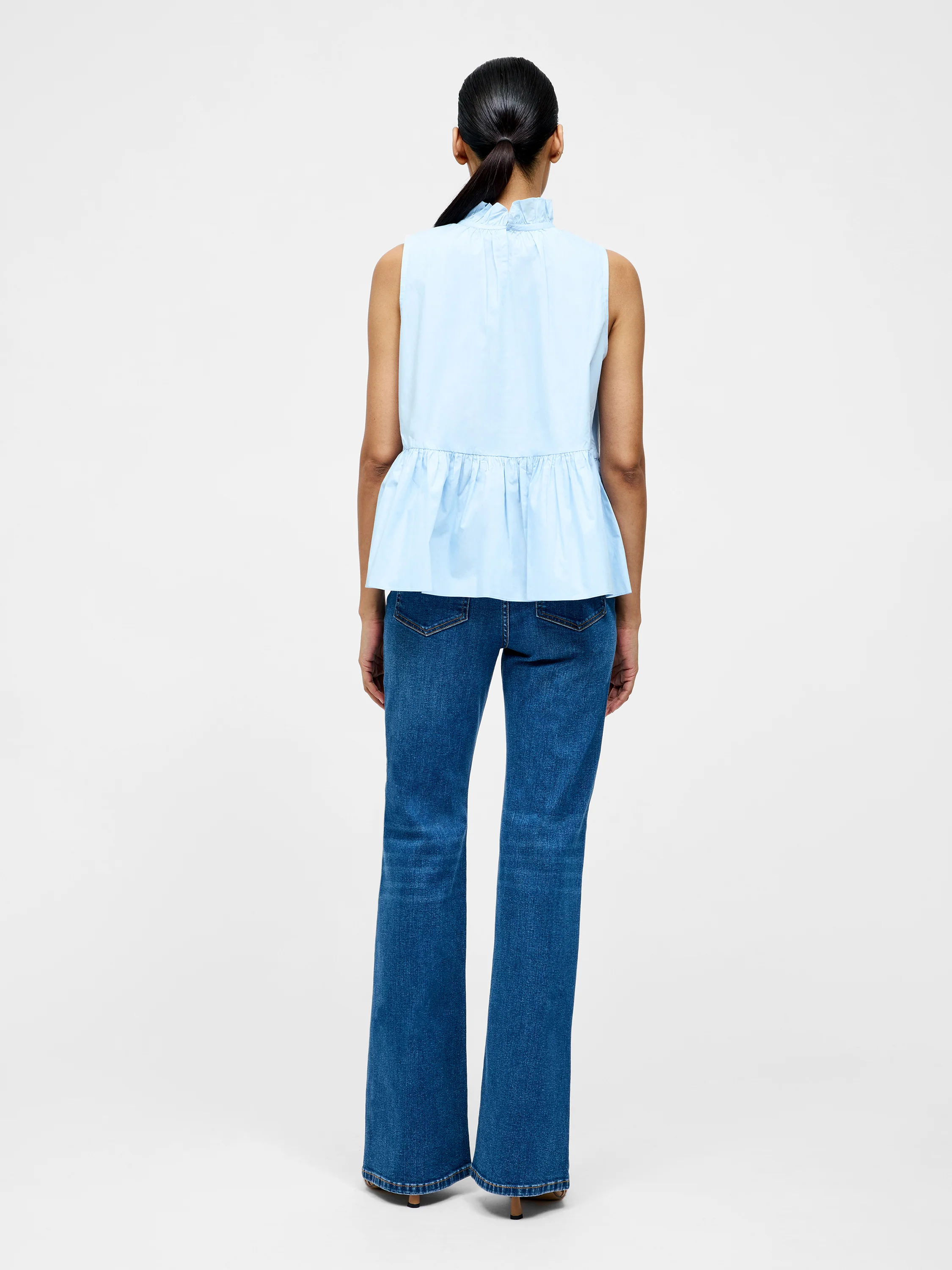 High Neck Sleeveless Poplin Top - Image 6