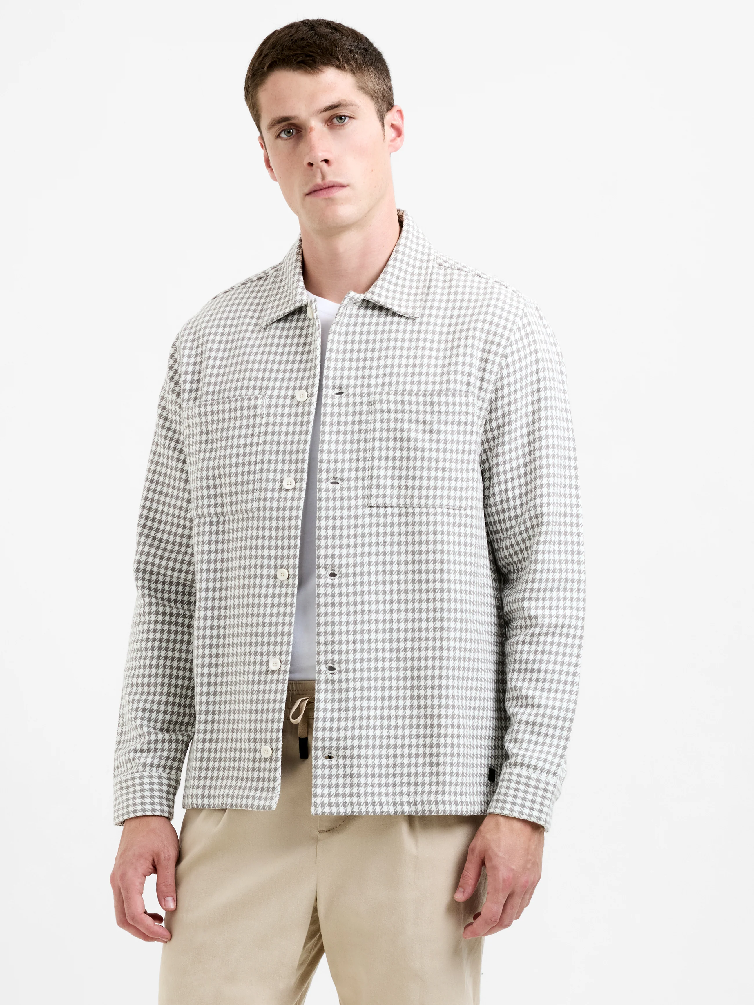 Houndstooth Button Through Jacket