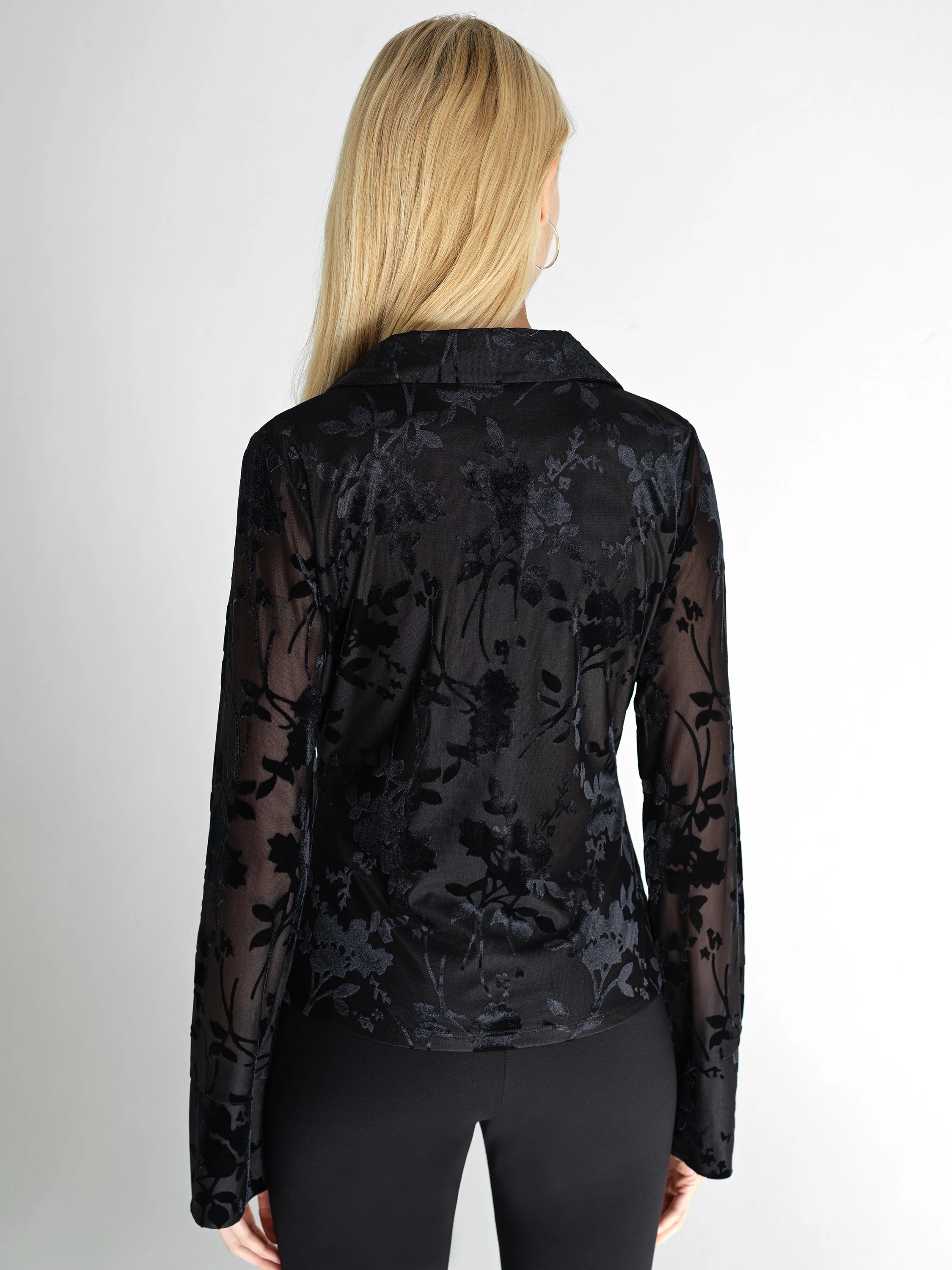 Idina Devore Long Sleeve Collared Top - Image 4