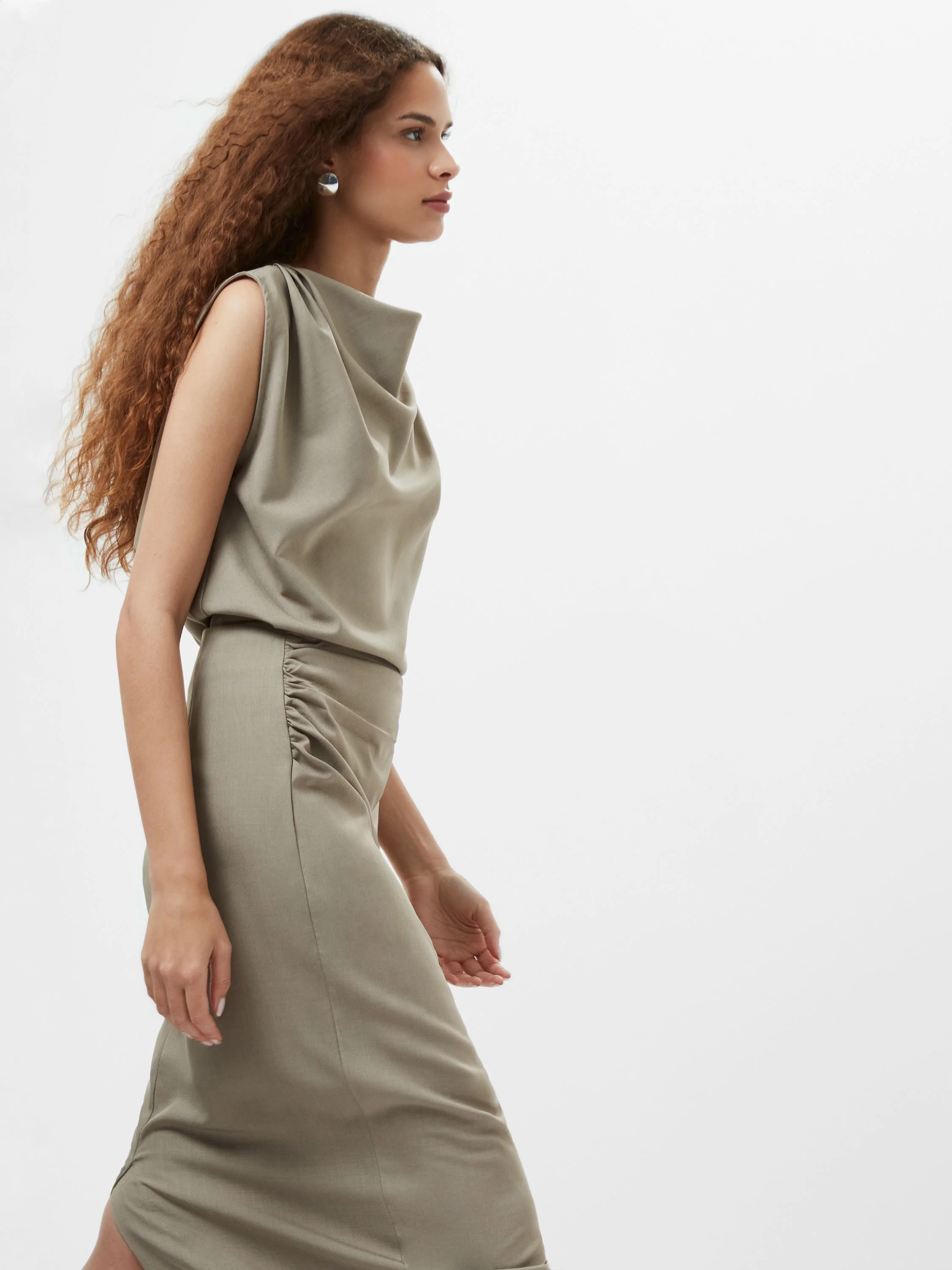 Imola Ruched Midi Skirt - Image 3