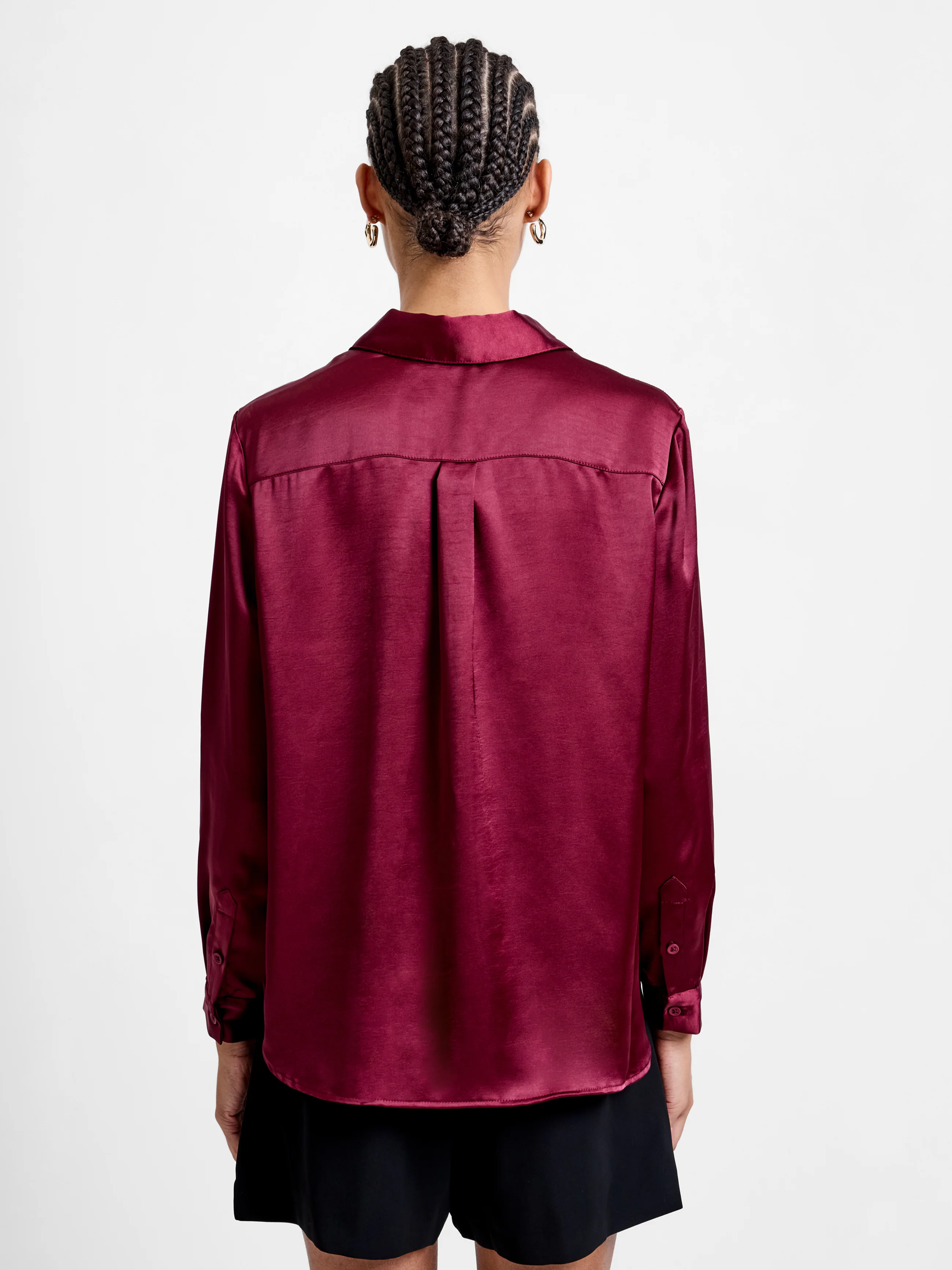 Irina Satin Long Sleeve Shirt - Image 5