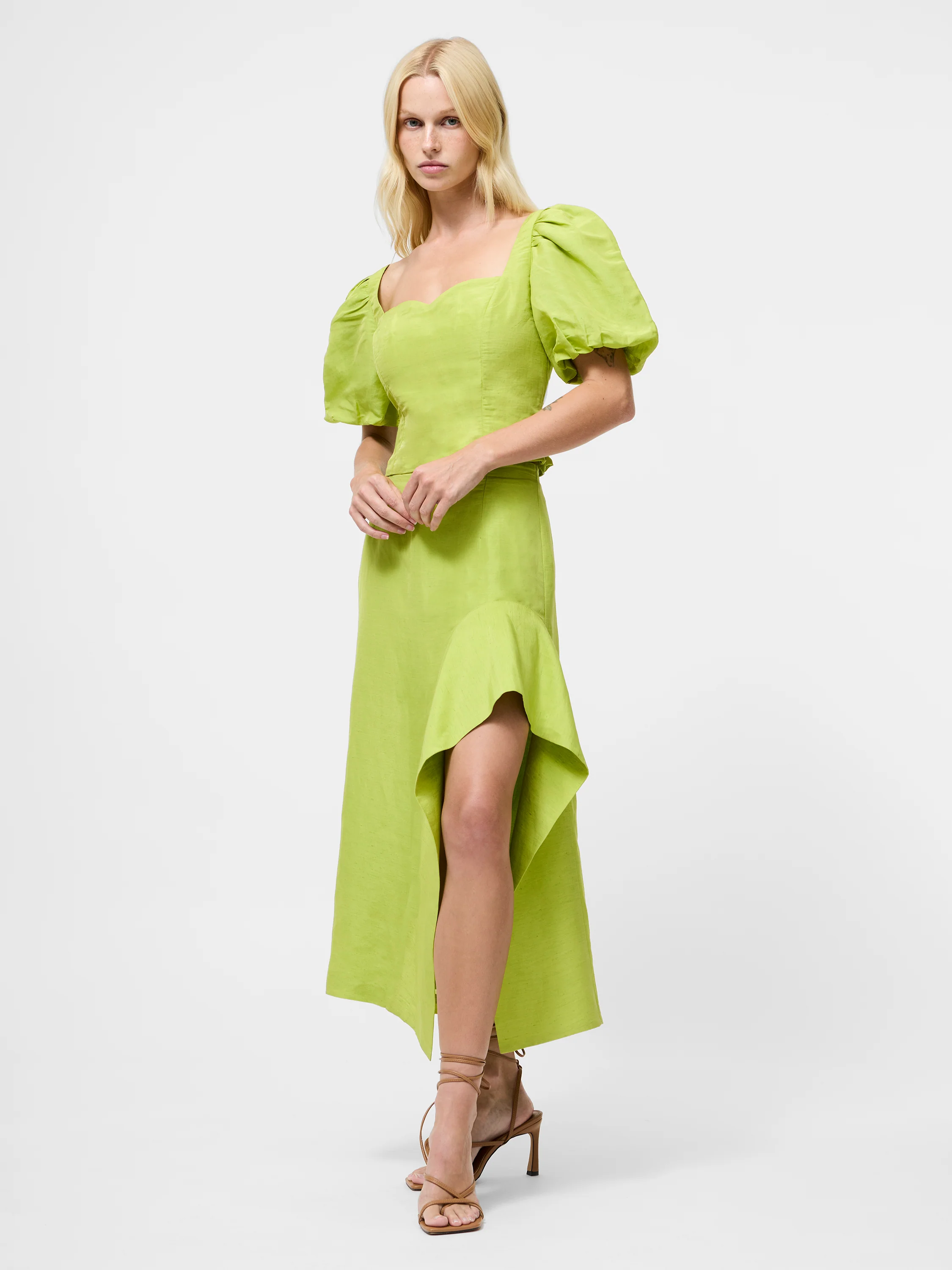 Islay Linen Ruffle Midi Skirt - Image 3