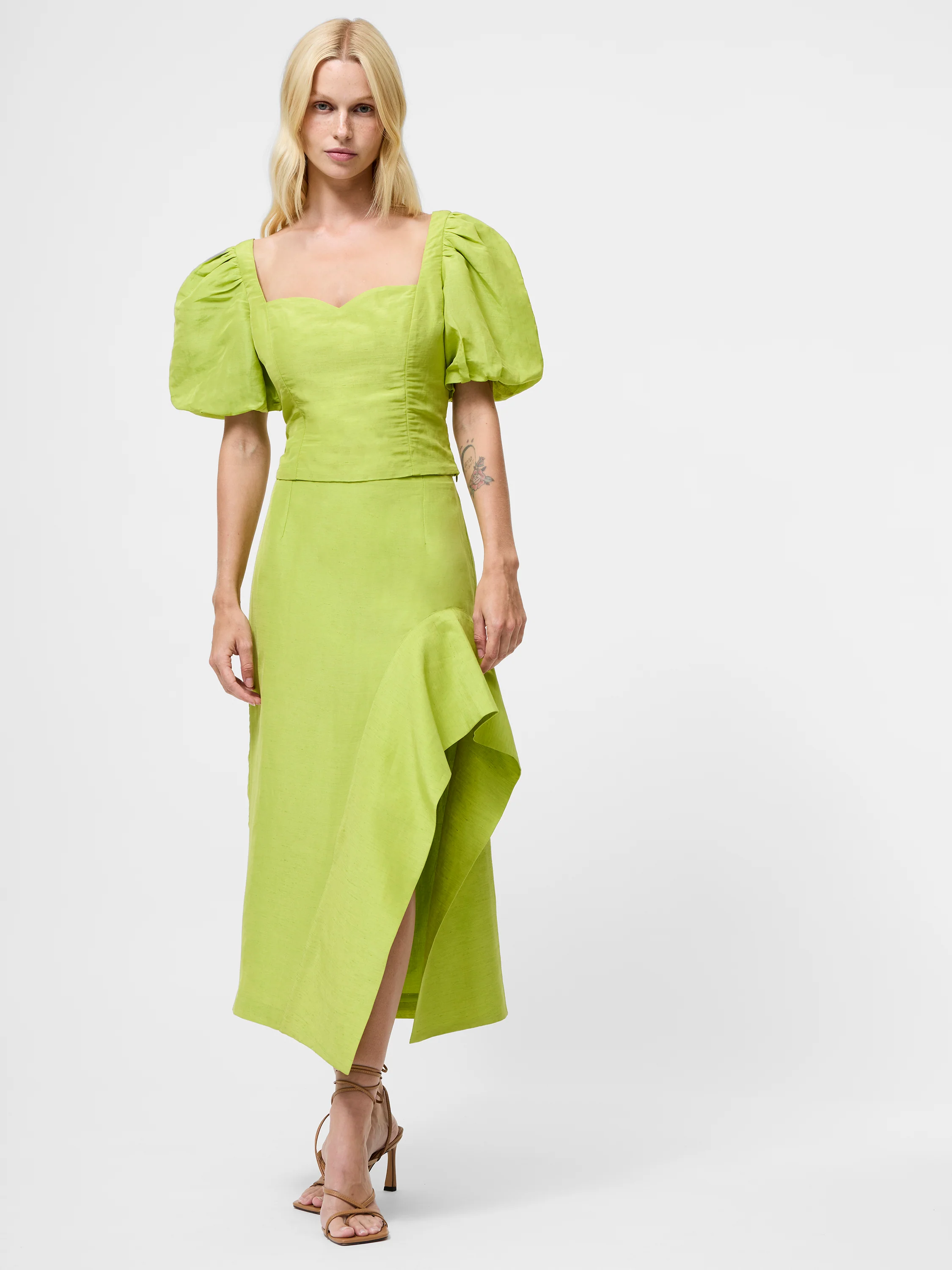 Islay Linen Ruffle Midi Skirt - Image 6