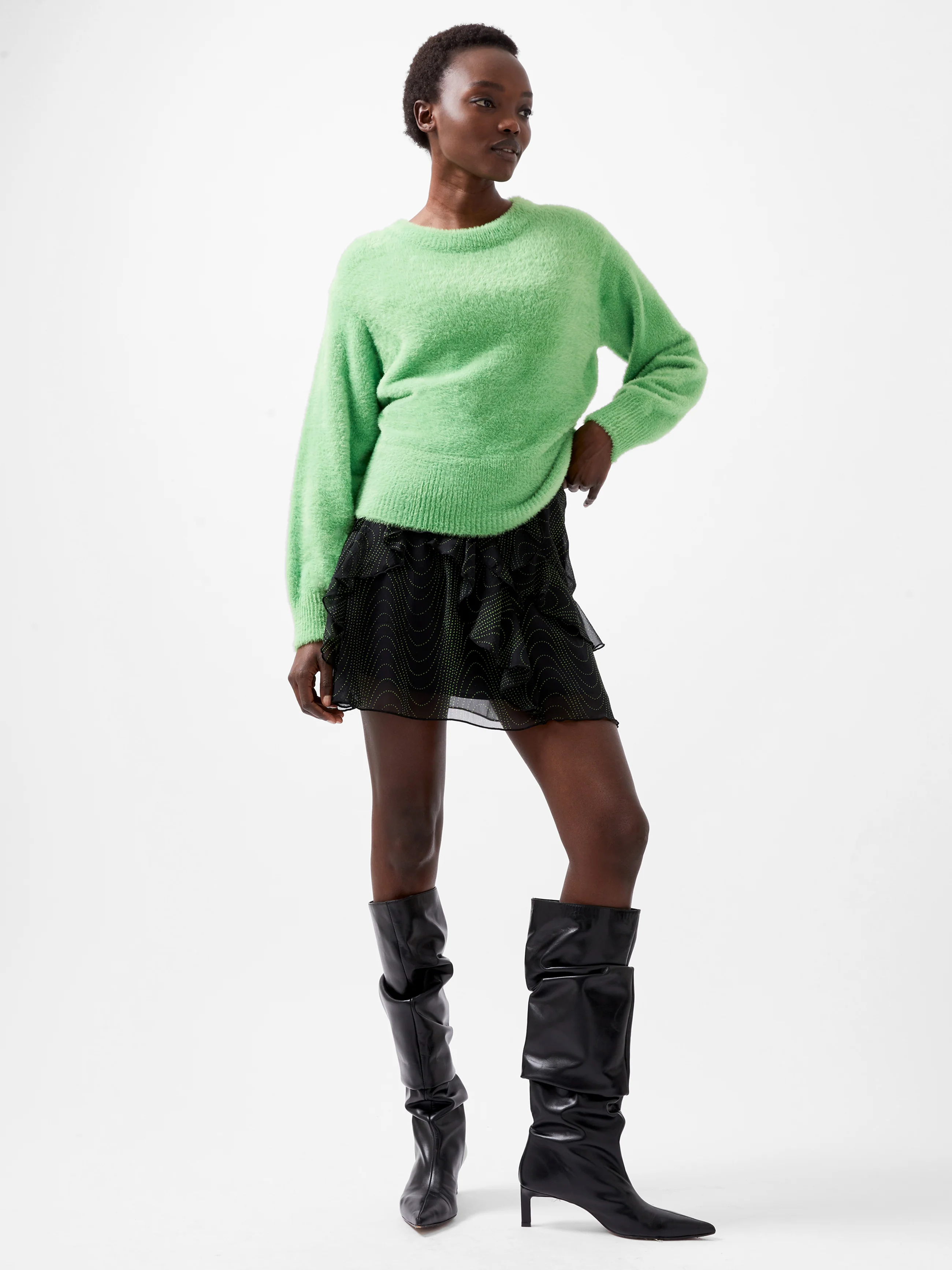 Jacelin Fluffy Crew Neck Jumper - Image 3