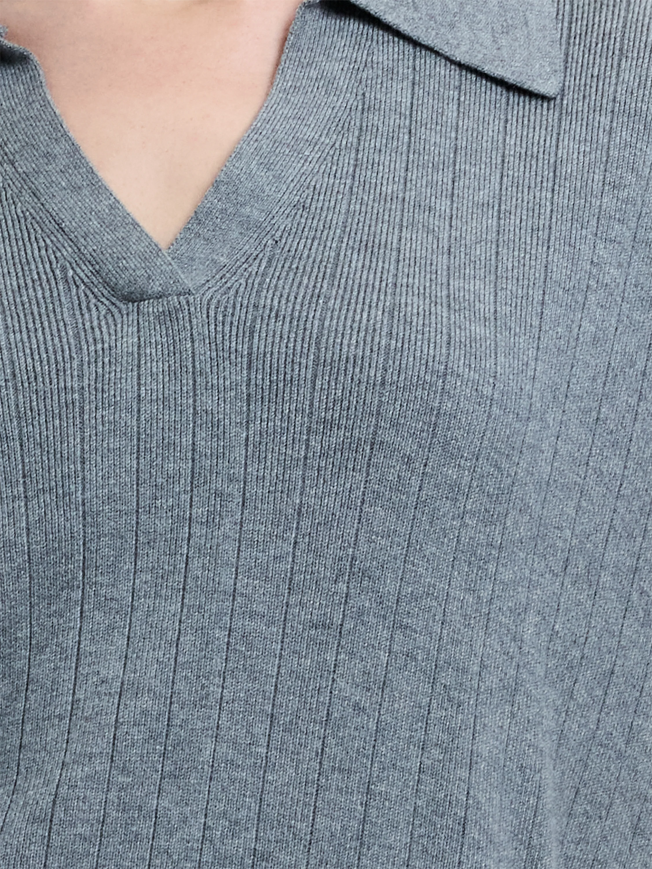 Javier Knit V-Neck Collared Top - Image 3