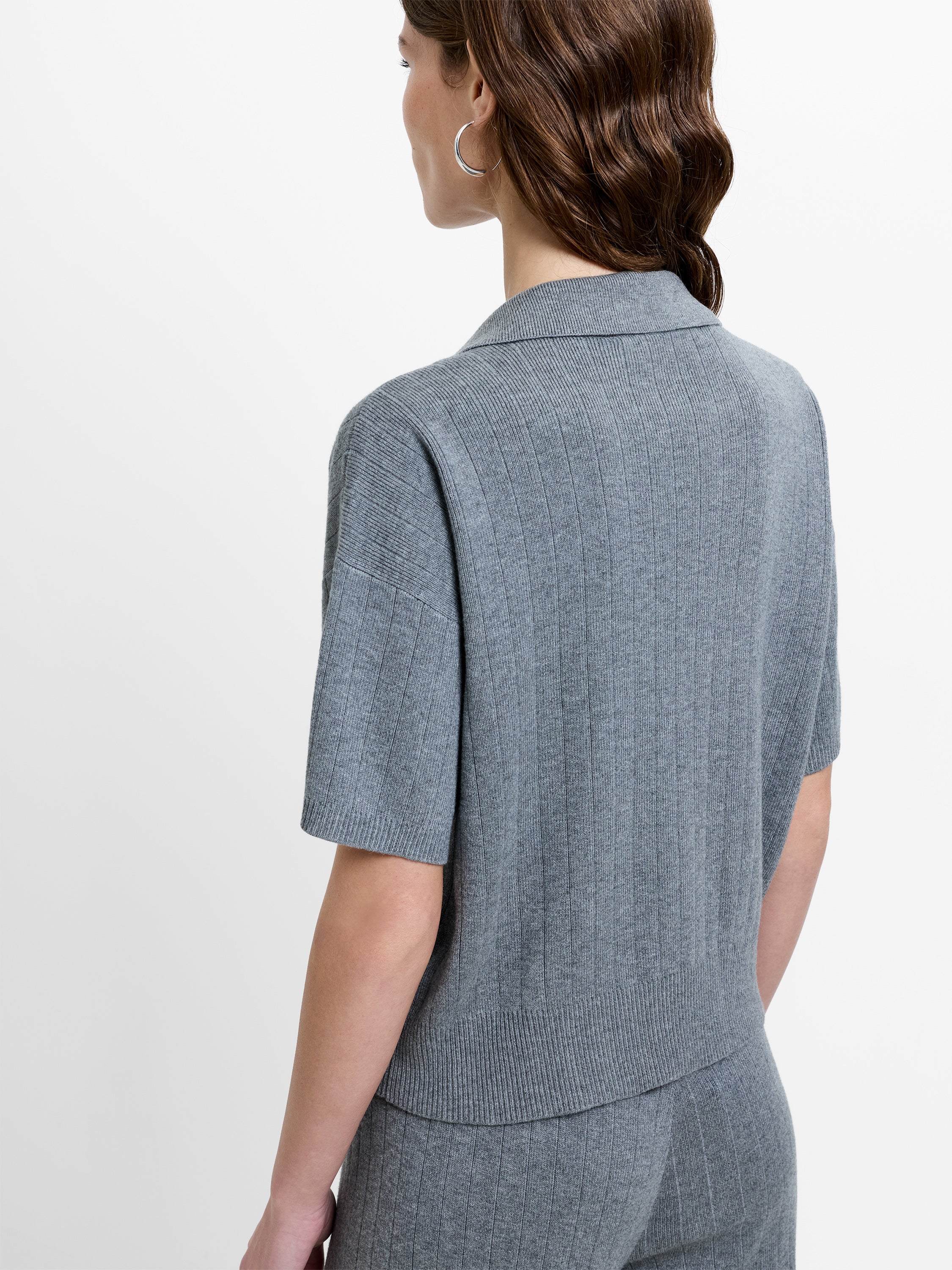 Javier Knit V-Neck Collared Top - Image 4