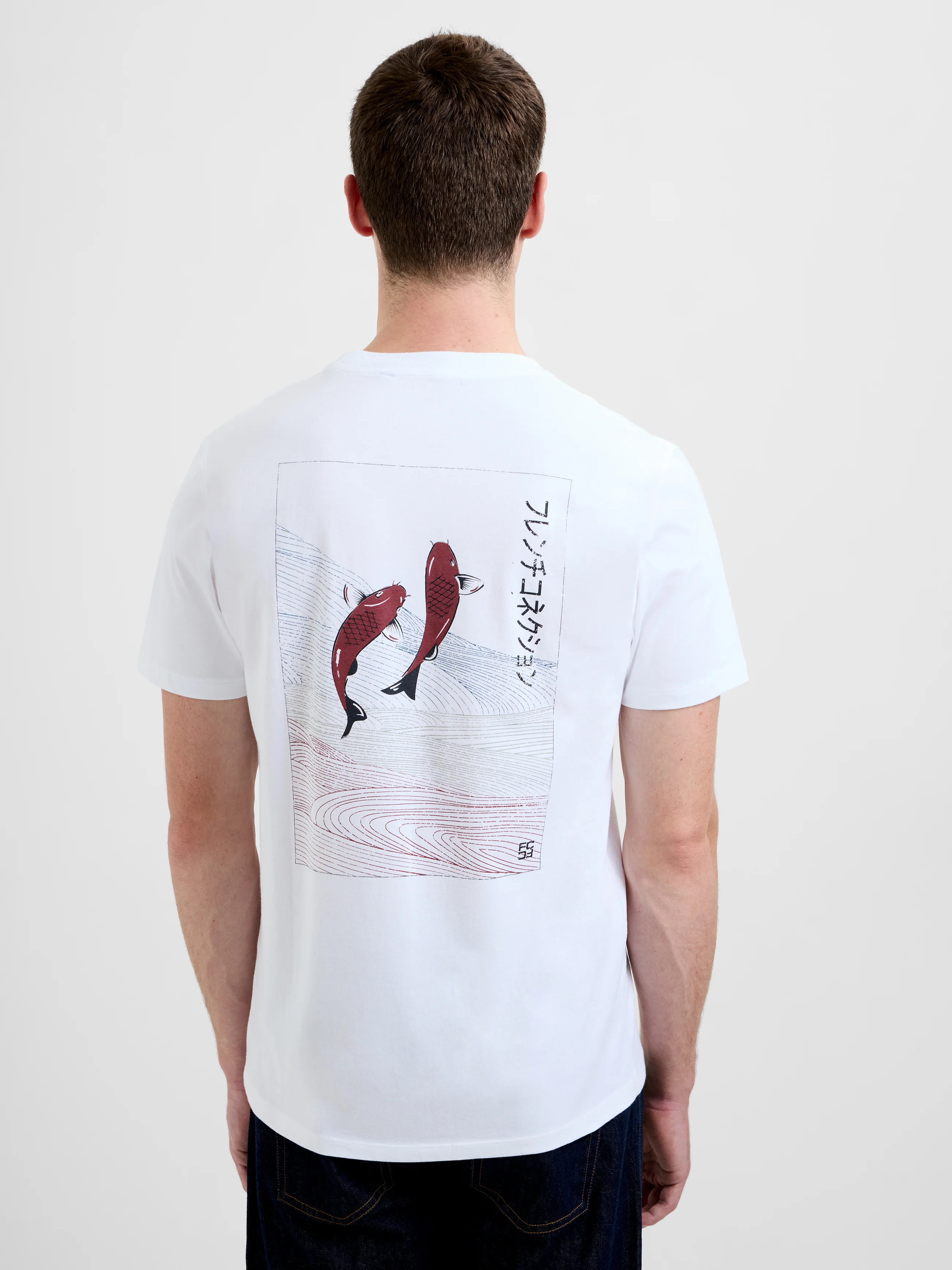 Jumping Koi Organic Graphic T-Shirt - Image 2