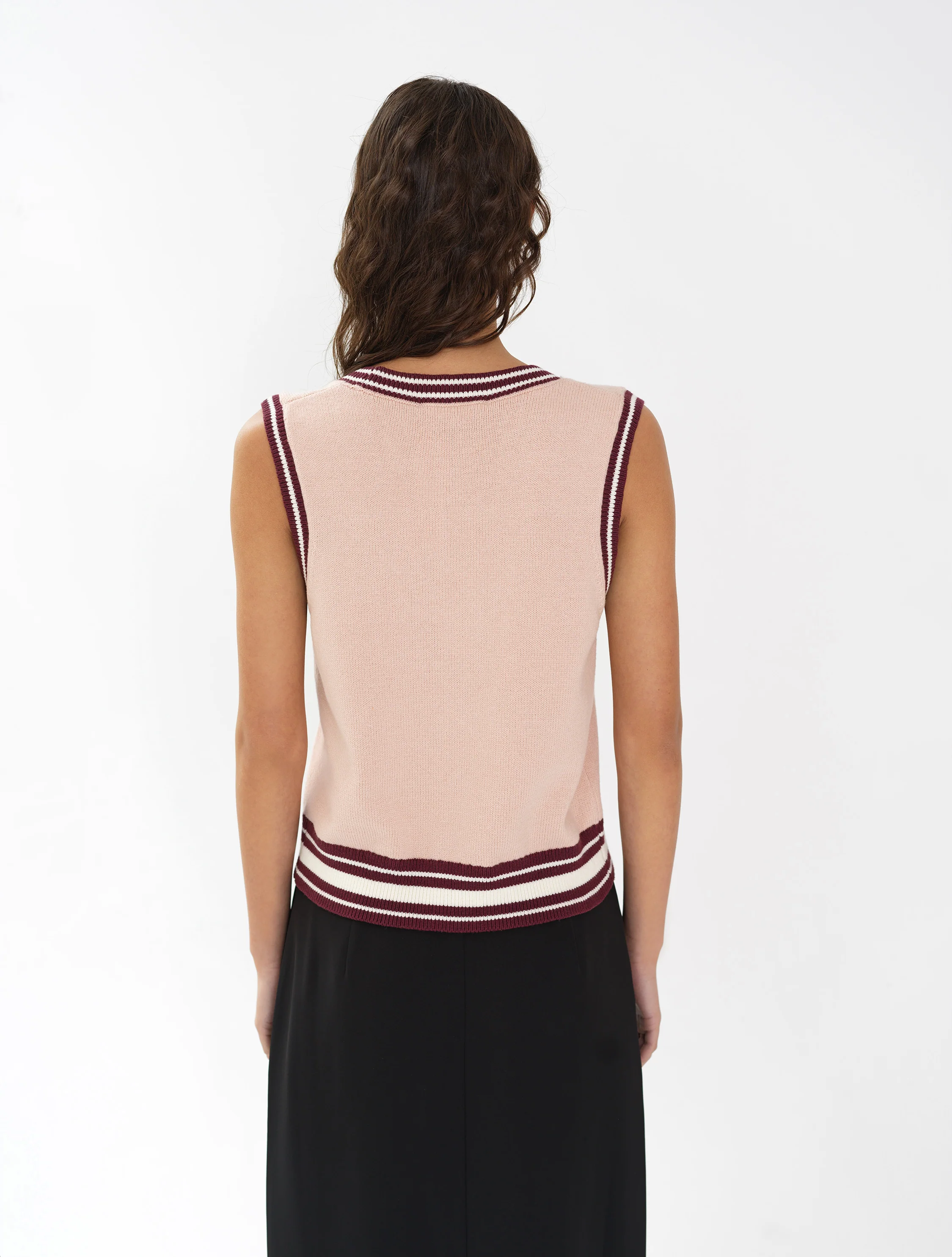 Junie Knit Button Through Striped Vest - Image 5