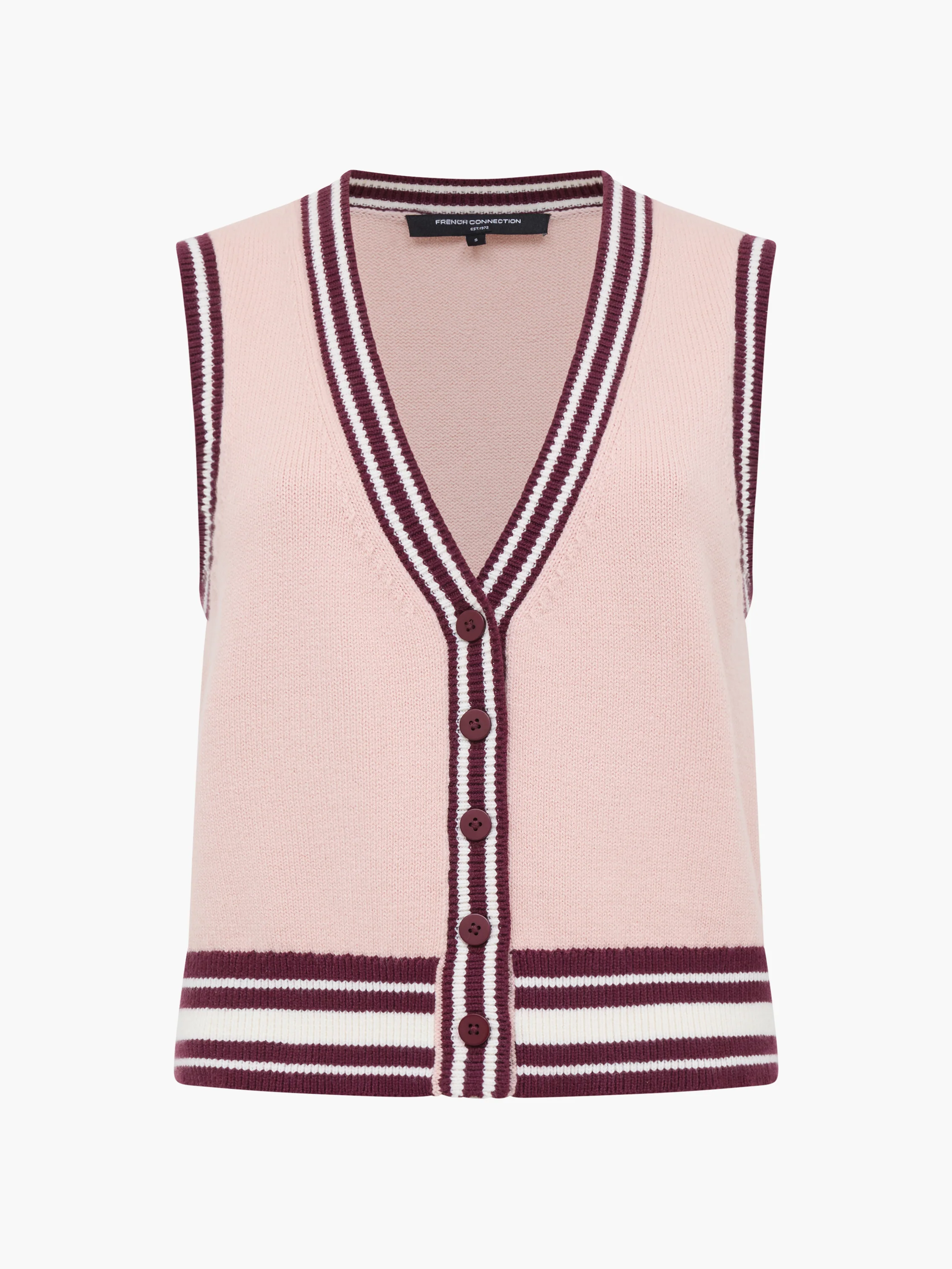 Junie Knit Button Through Striped Vest - Image 6