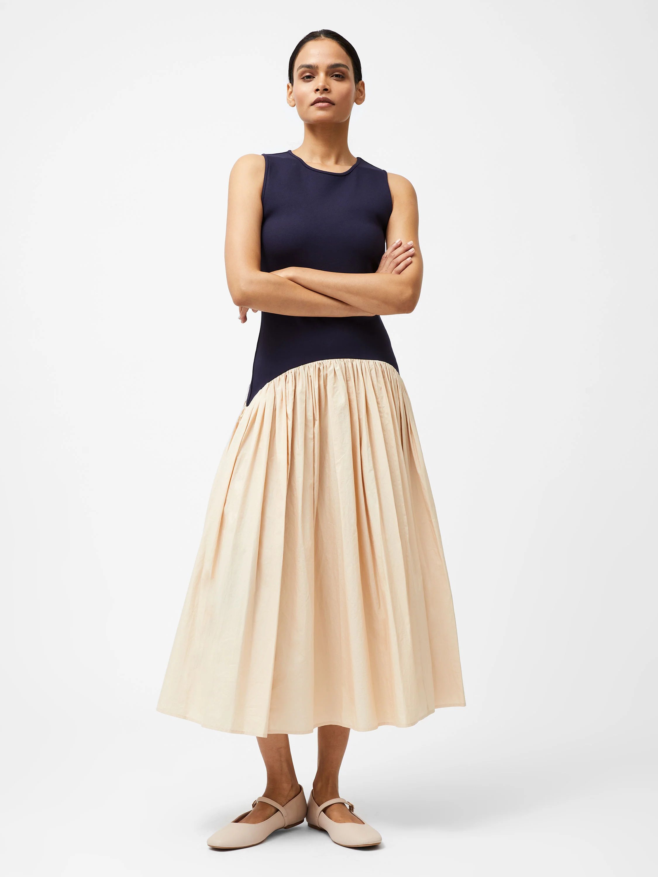 Kayle Jia Mix Drop Waist Midi Dress - Image 2