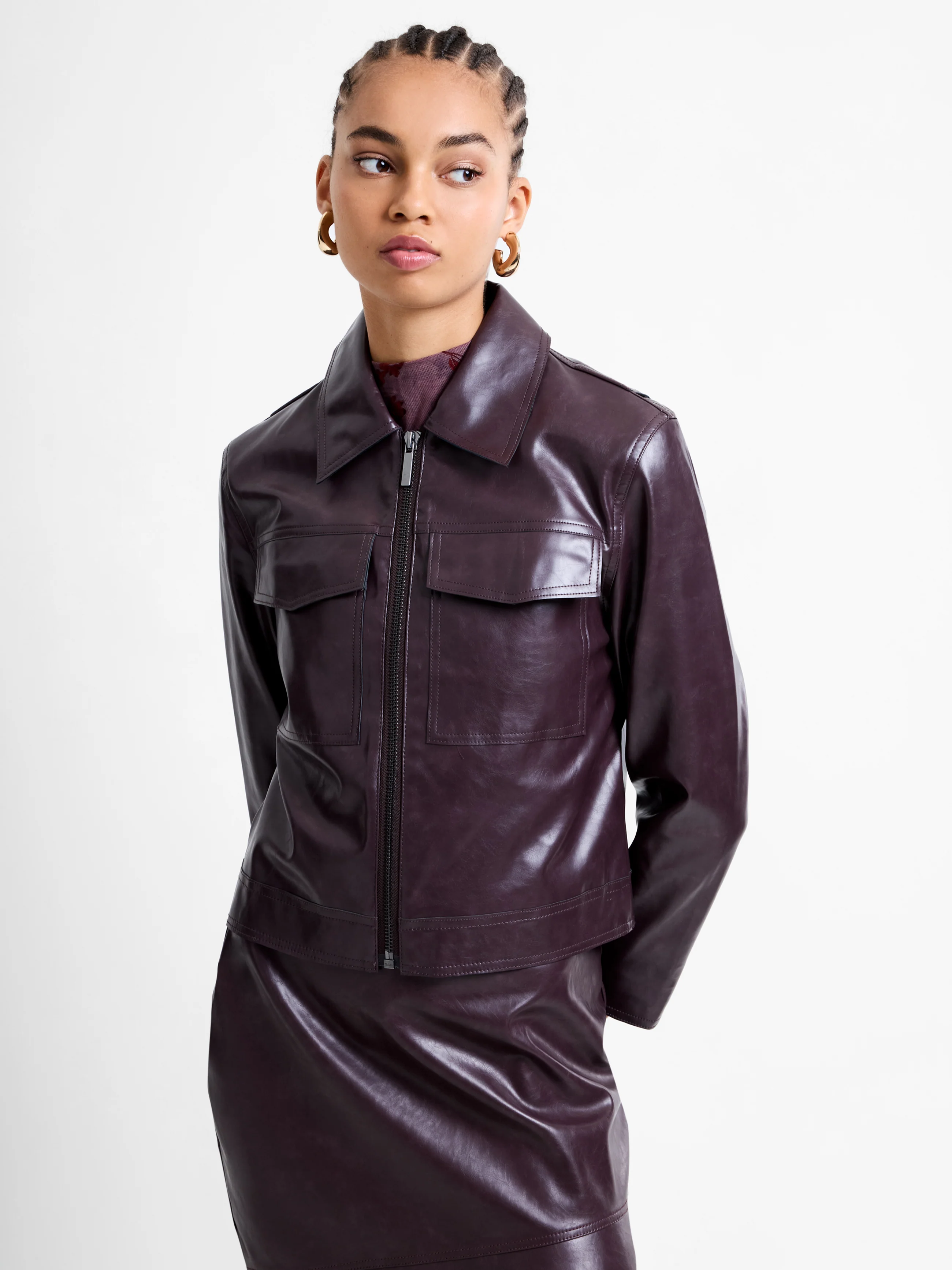 Kayleigh PU Bomber Jacket - Image 4