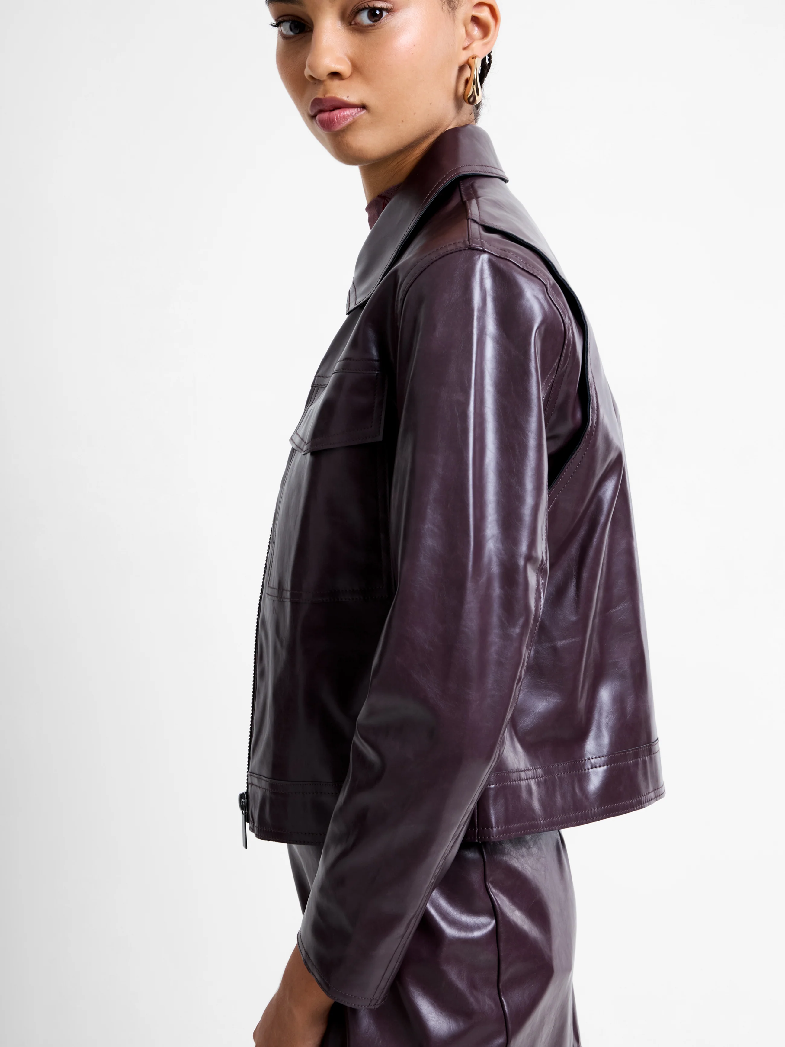 Kayleigh PU Bomber Jacket - Image 6