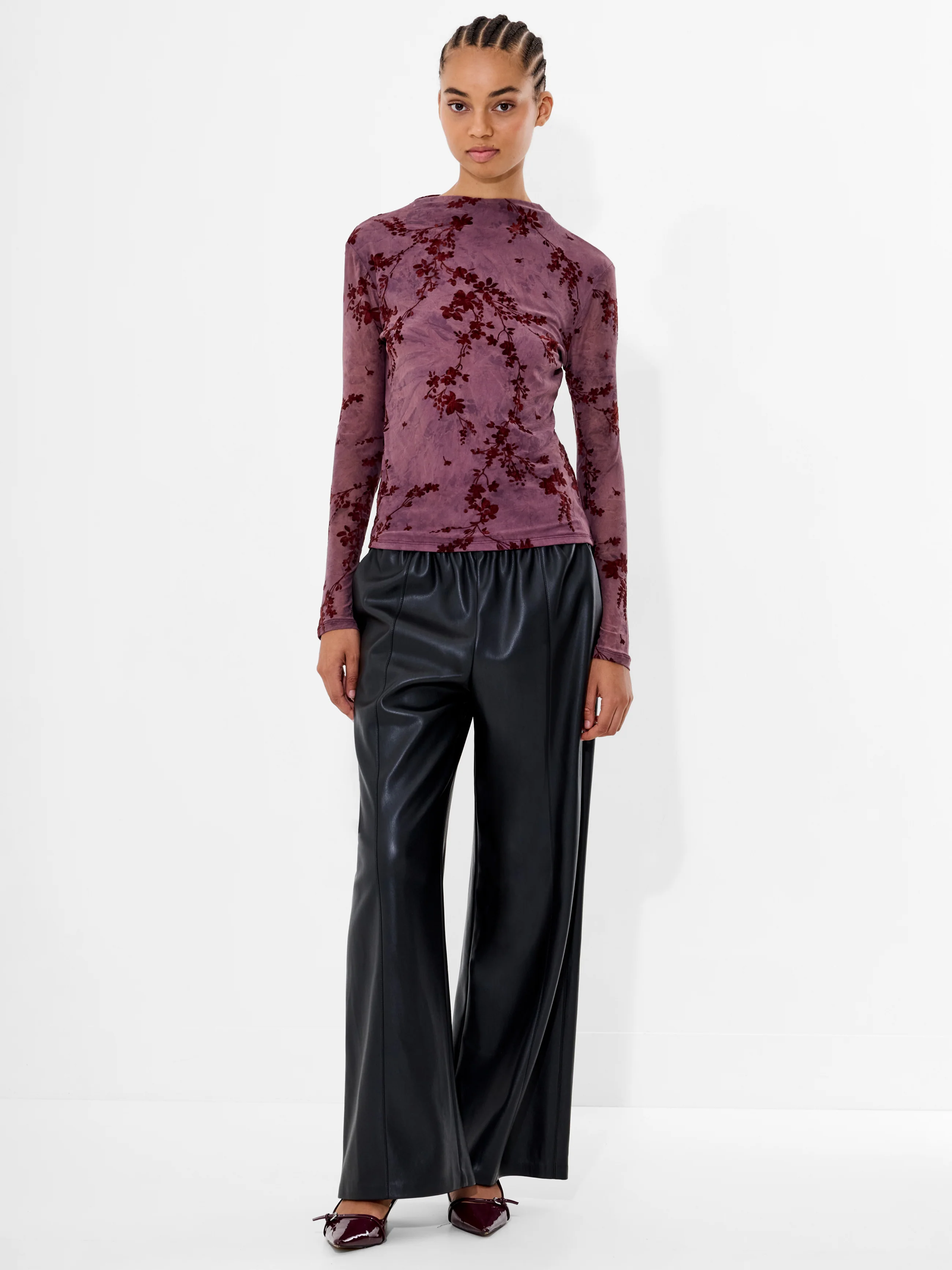 Kenny Mesh Velvet Devore Top - Image 2