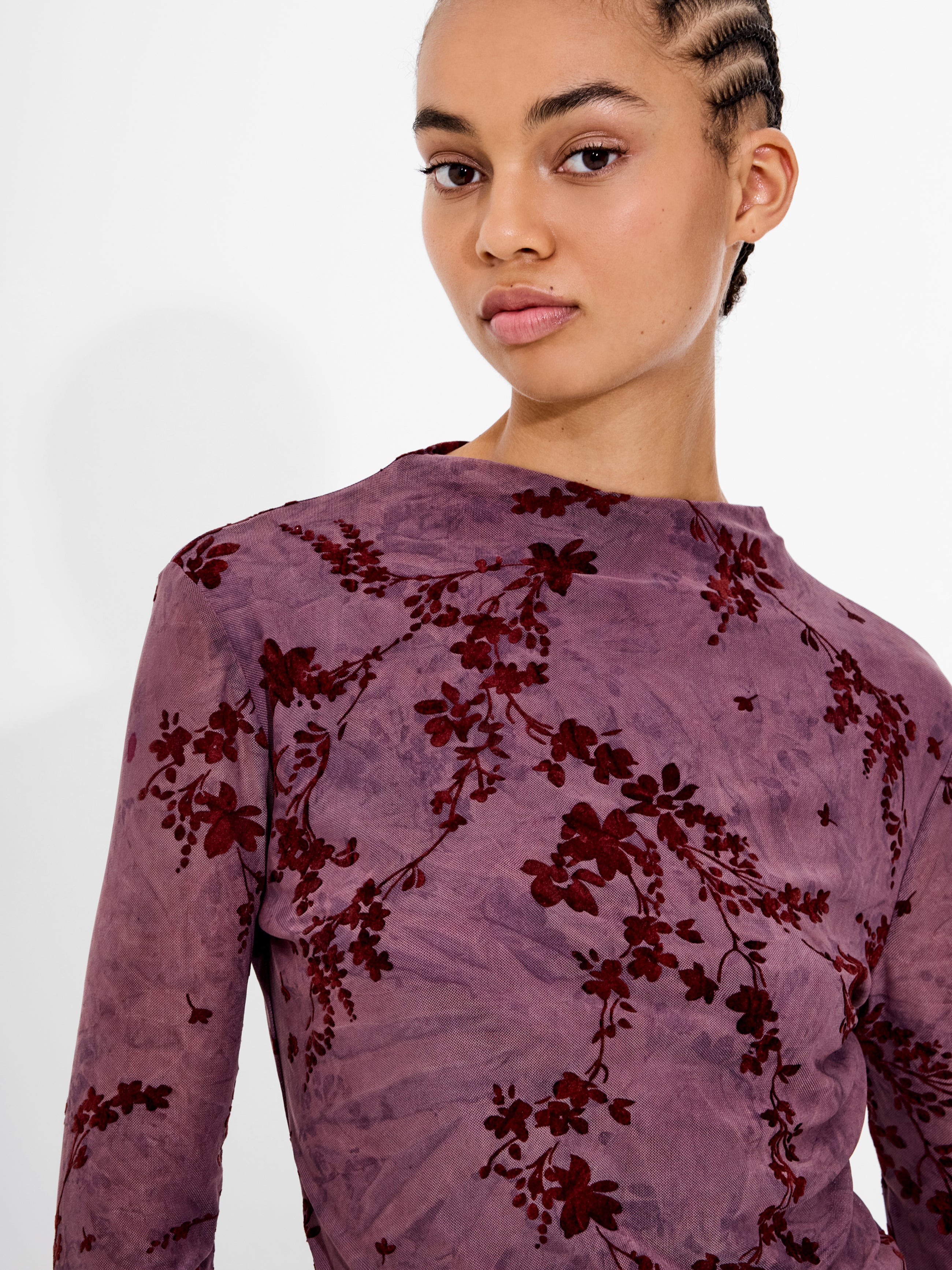 Kenny Mesh Velvet Devore Top - Image 4