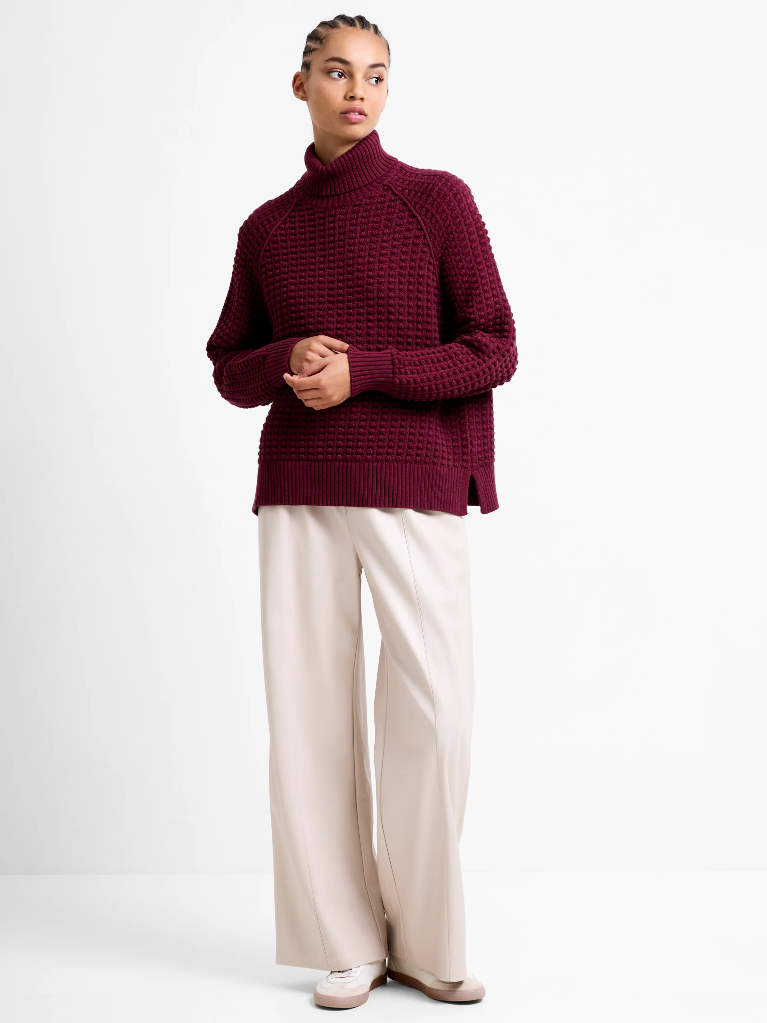 Keya Popcorn Knit Roll Neck Jumper - Image 2