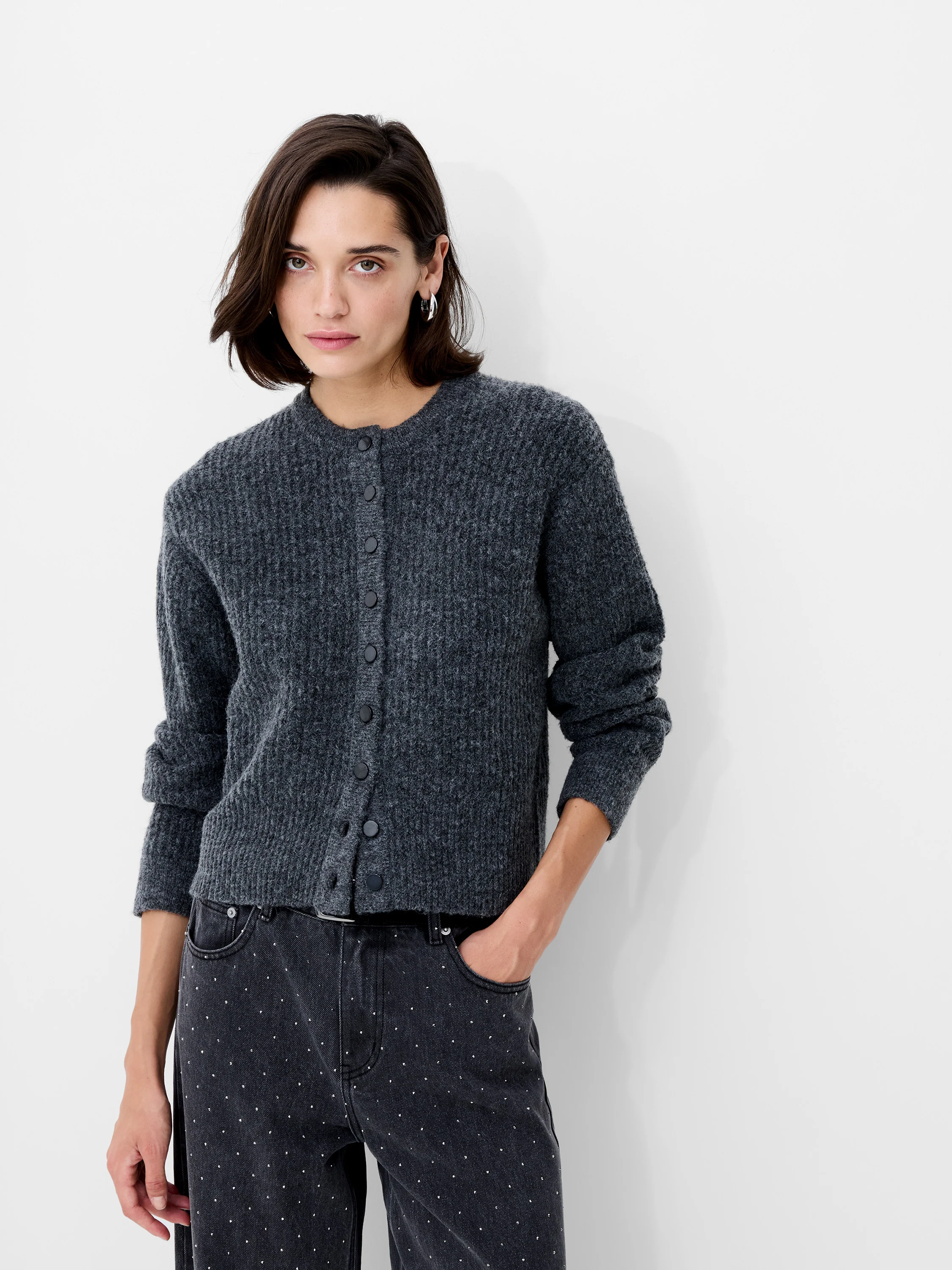 Kezia Recycled Knit Long Sleeve Cardigan - Image 3