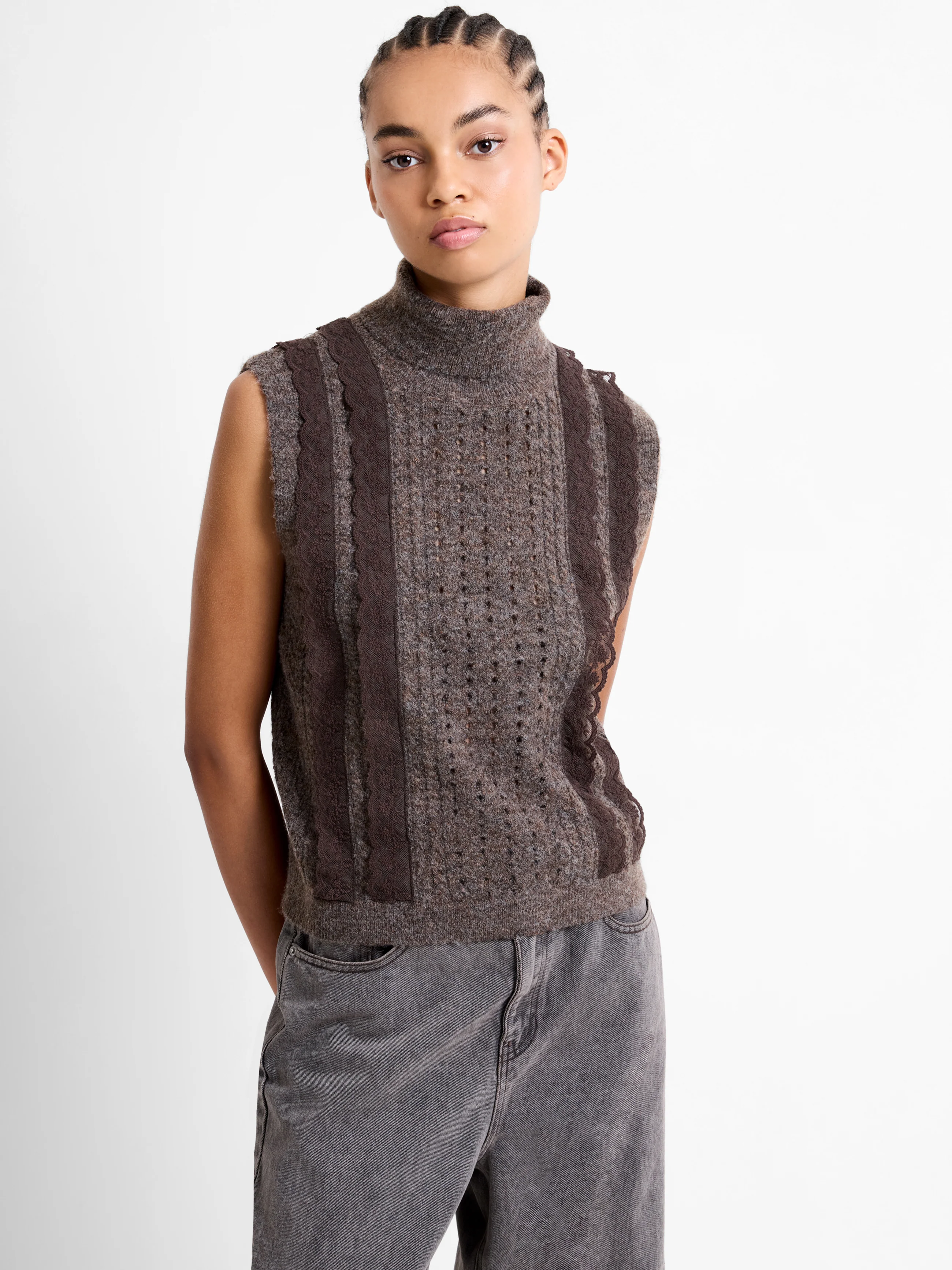 Kezia Recycled Lace Sleeveless Jumper - Image 2