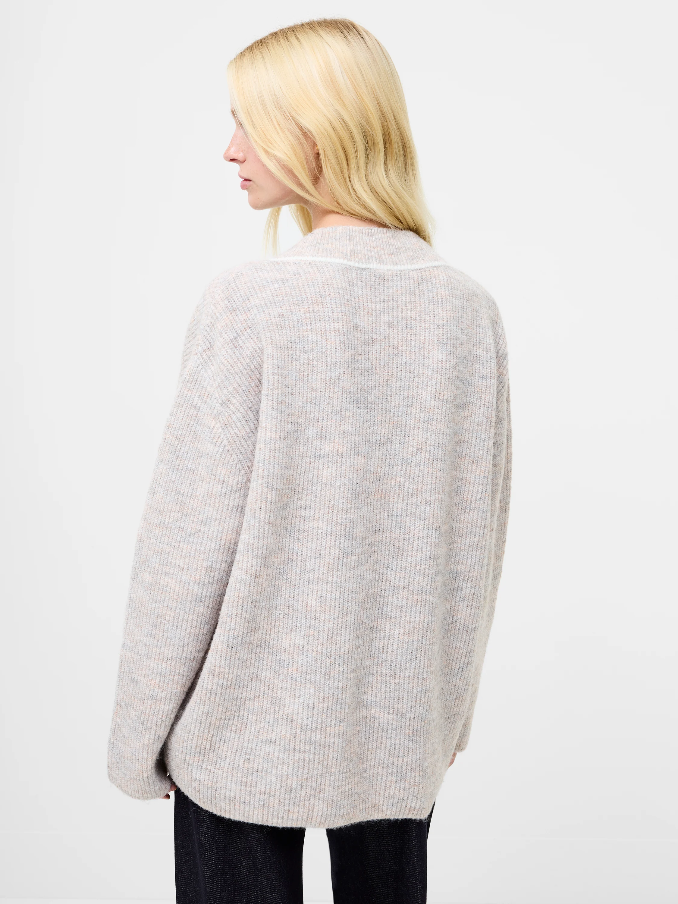 Kezia Recycled Vertical V Neck Jumper - Image 6
