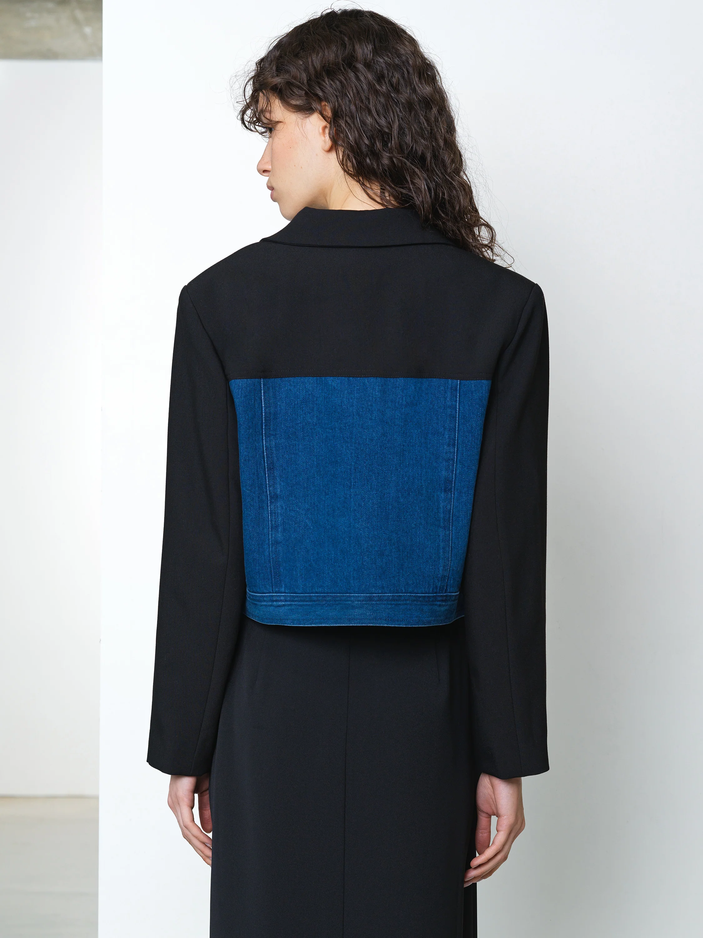 Kimberley Denim Mix Cropped Jacket - Image 6