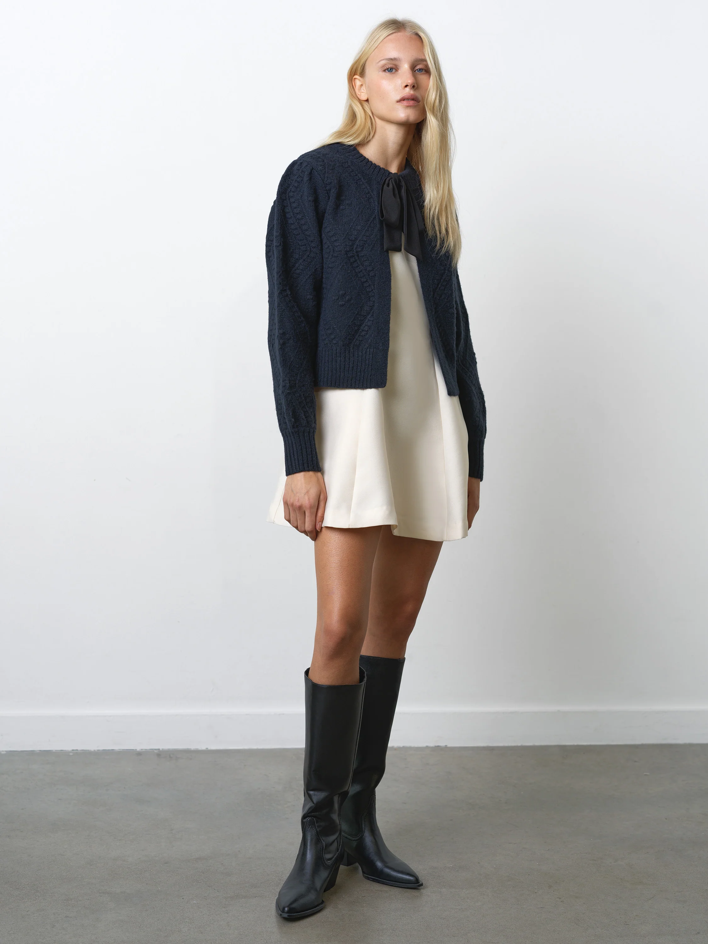 Kitty Recycled Bobble Bow Cardigan - Image 4