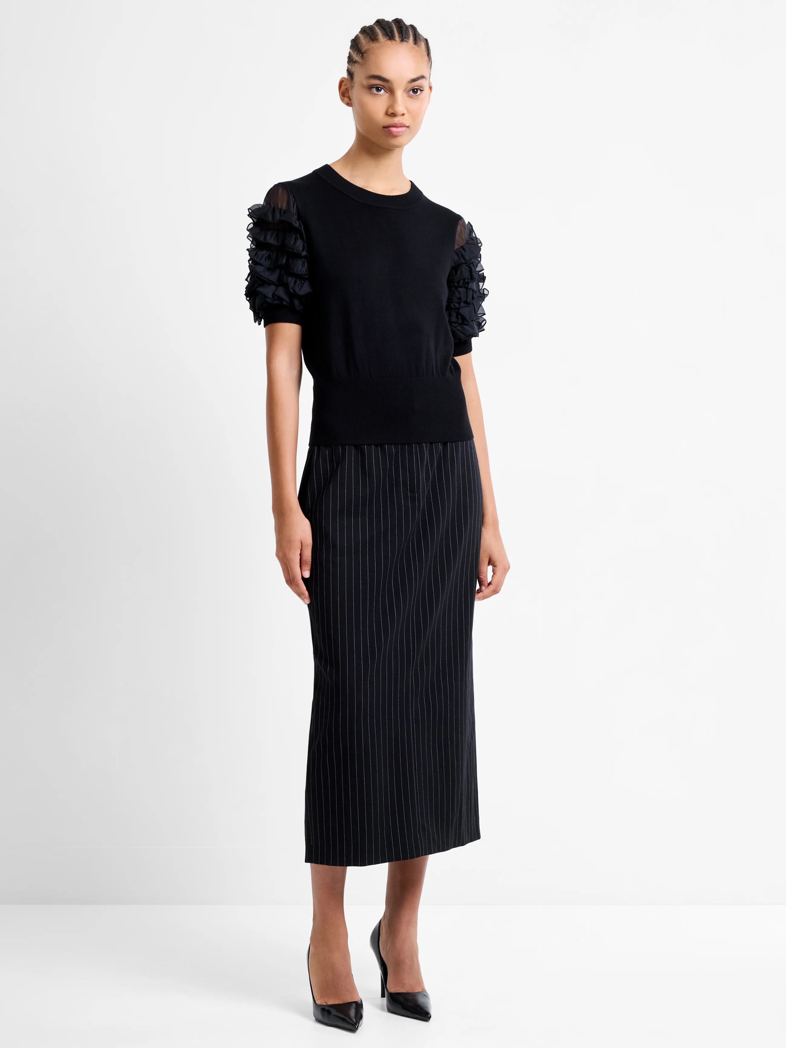 Krista Knit Stacked Ruffle Sleeves Top - Image 2