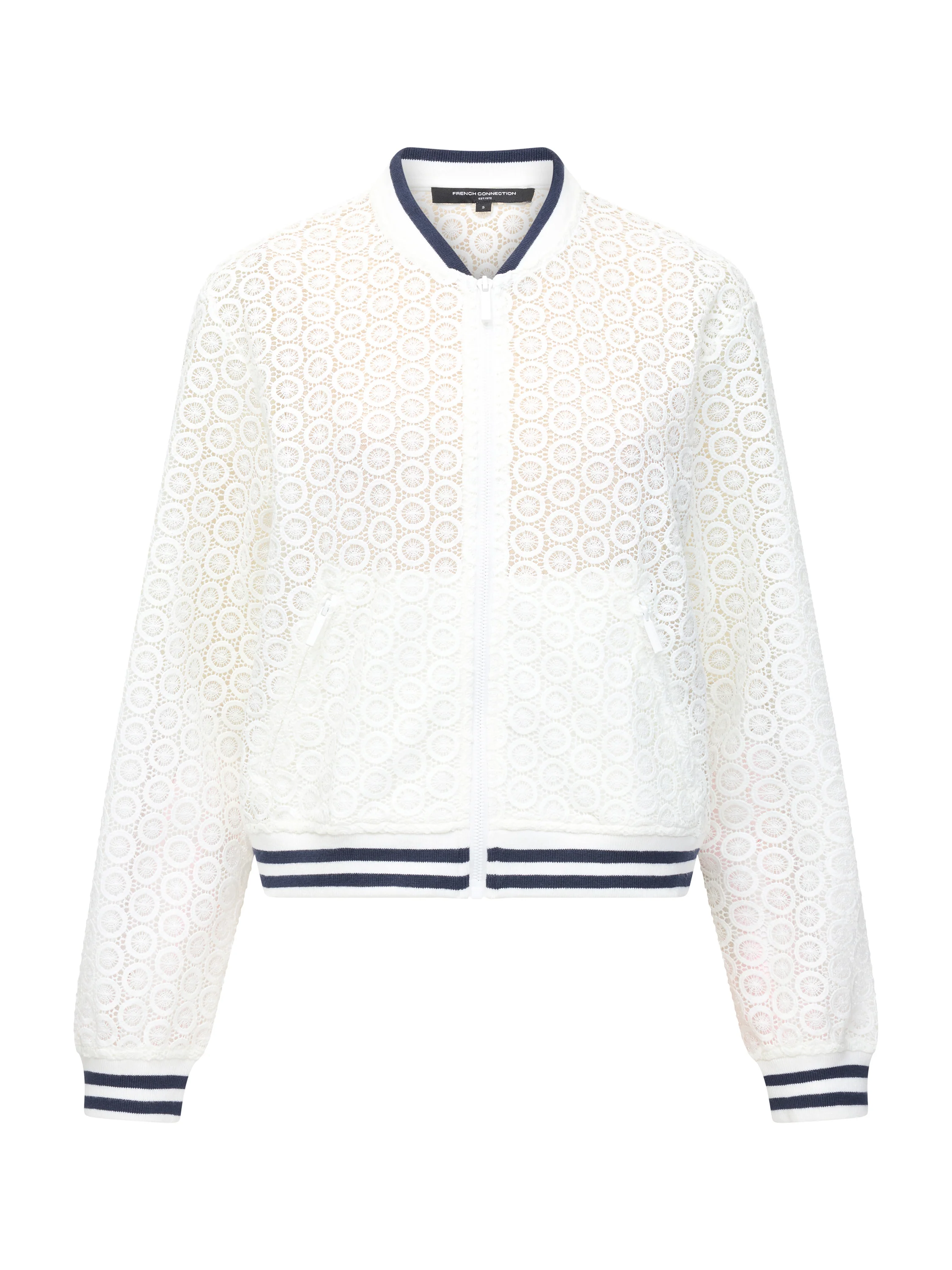 Krista Lace Mix Knit Bomber Jacket - Image 5