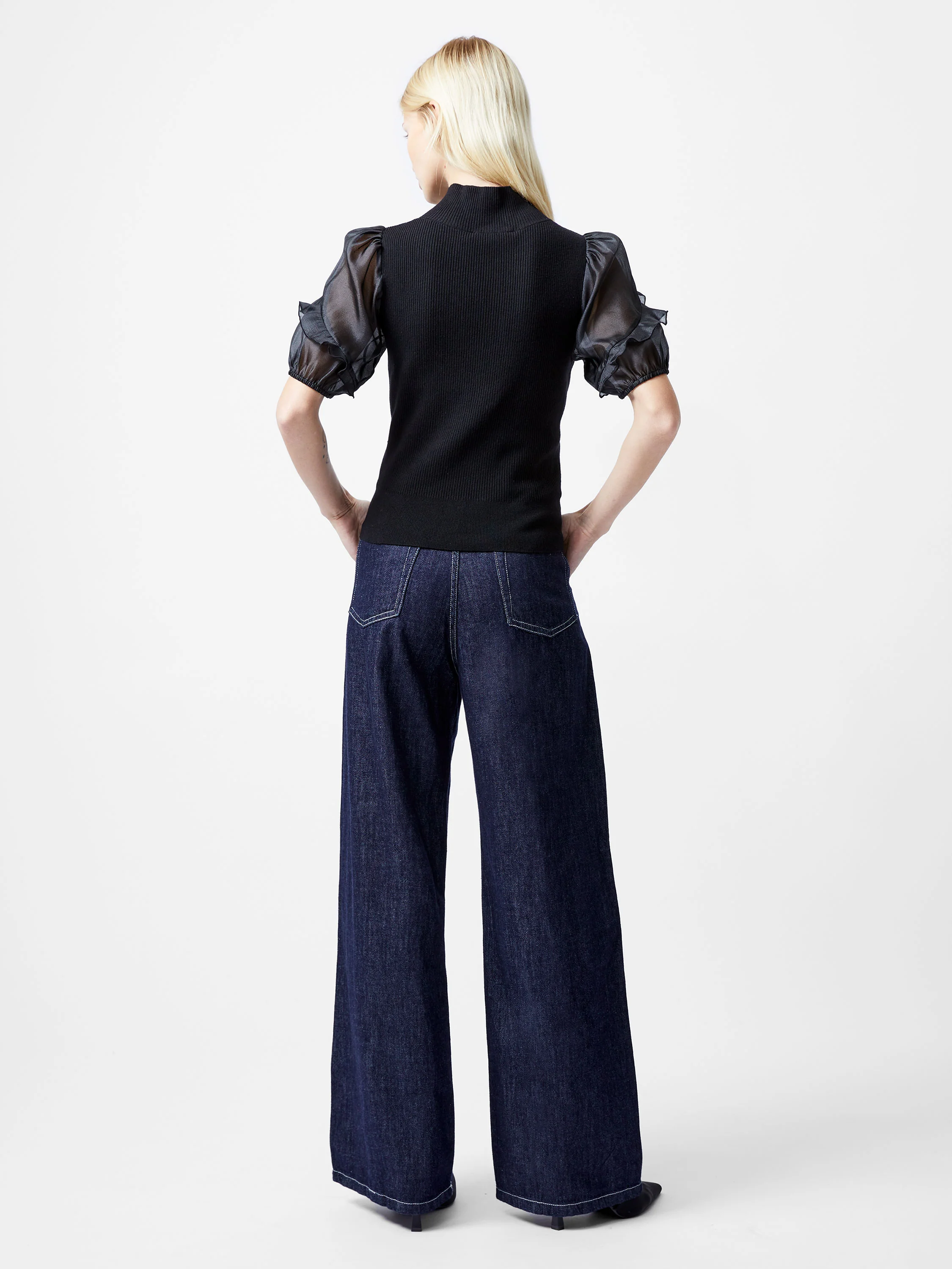 Kristine Organza Short Puff Sleeve Top - Image 6