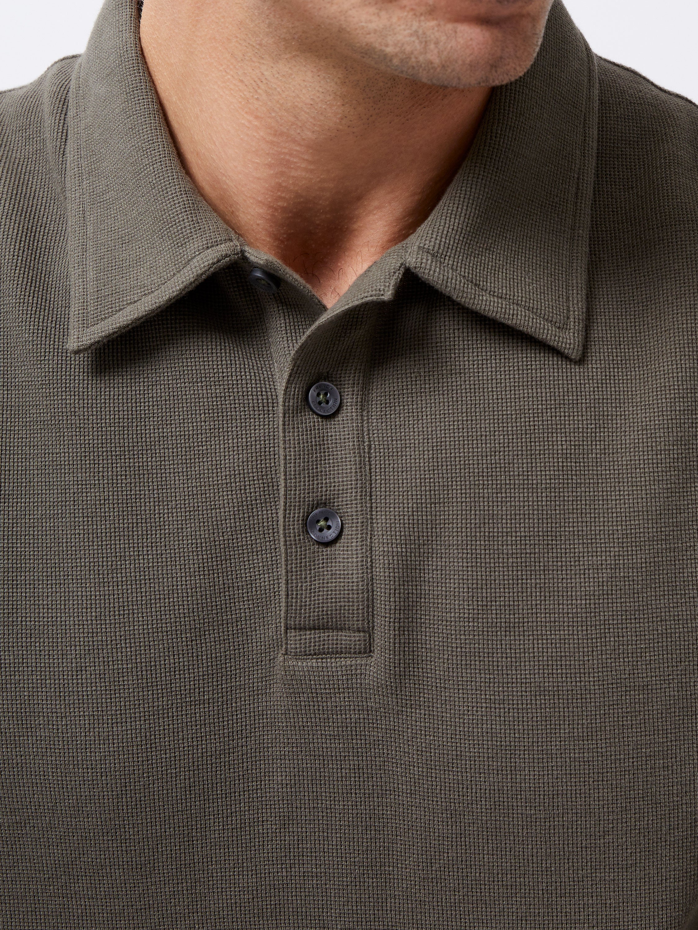 Long Sleeve Buttoned Polo Shirt - Image 3