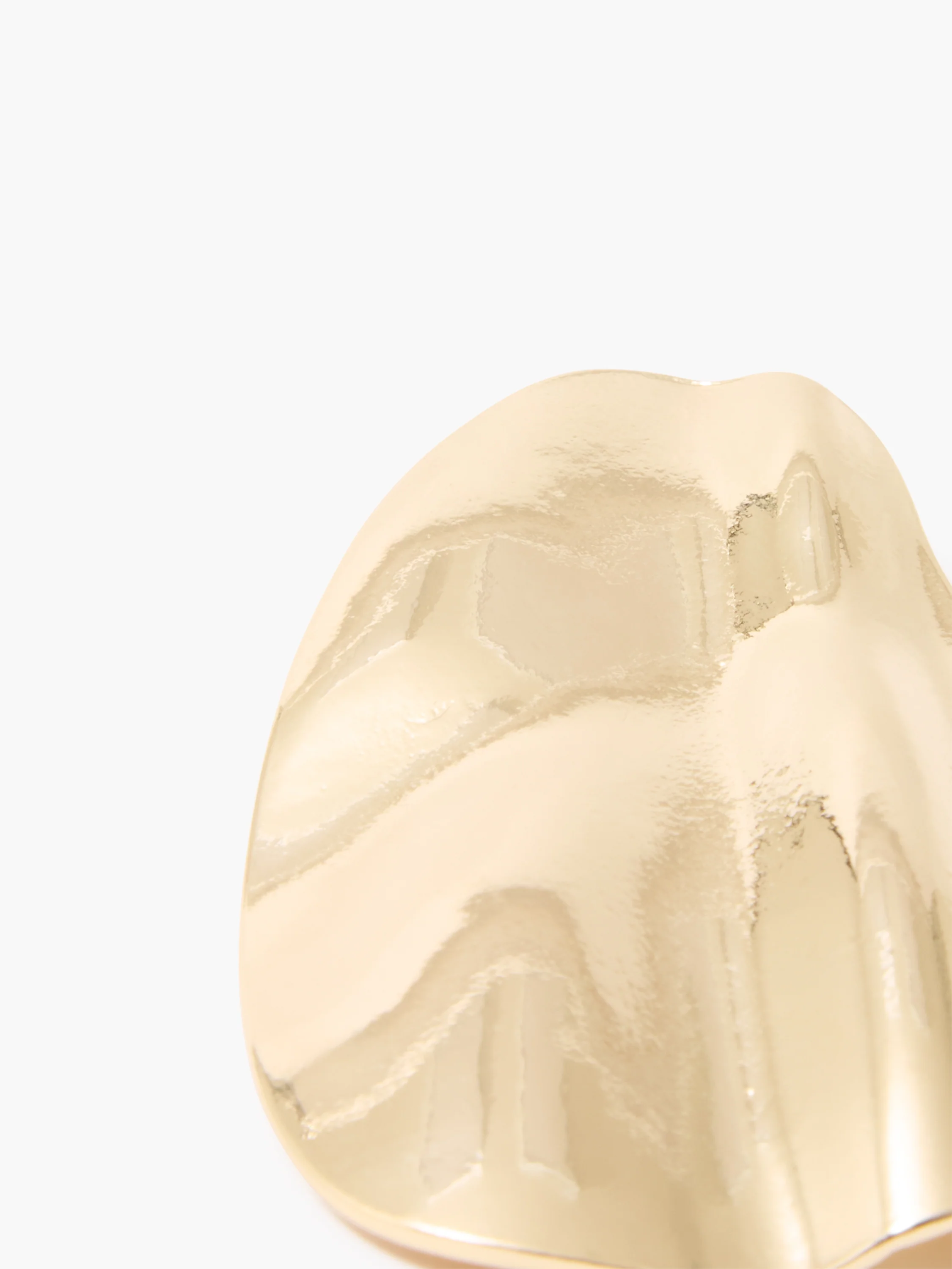 Large Pleated Oval Stud Earrings - Image 2