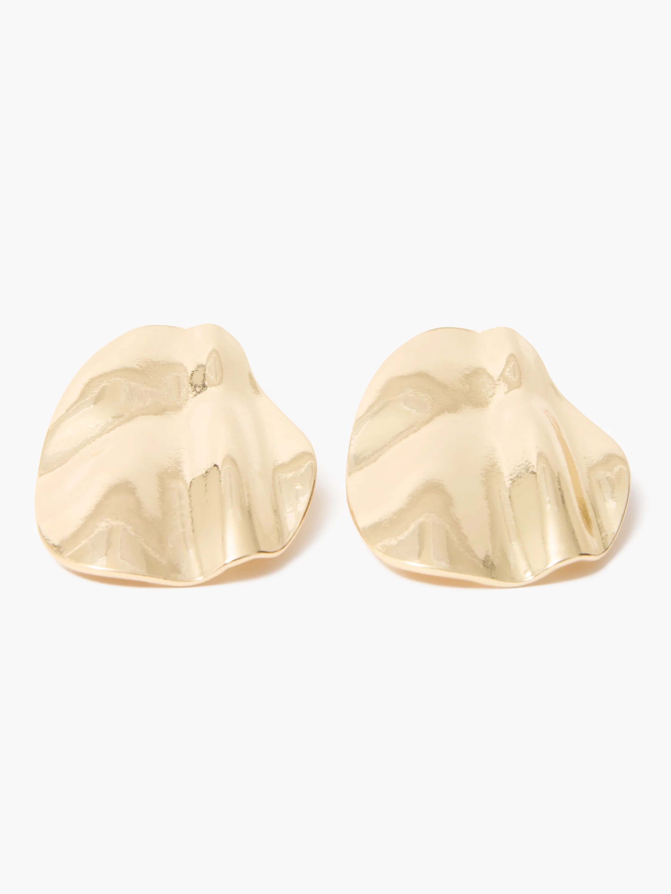 Large Pleated Oval Stud Earrings - Image 3