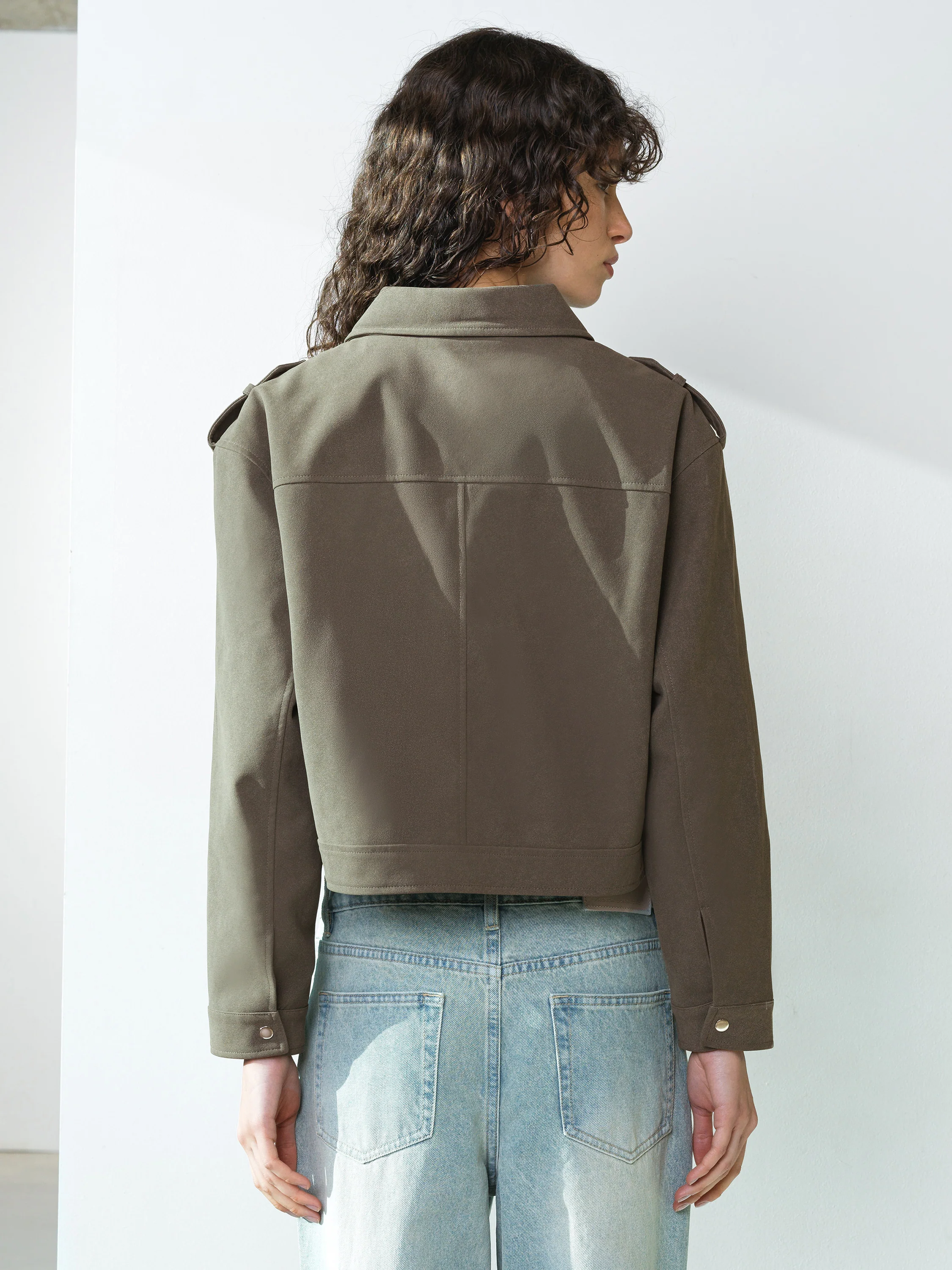 Larissa Faux Suede Bomber Jacket - Image 6