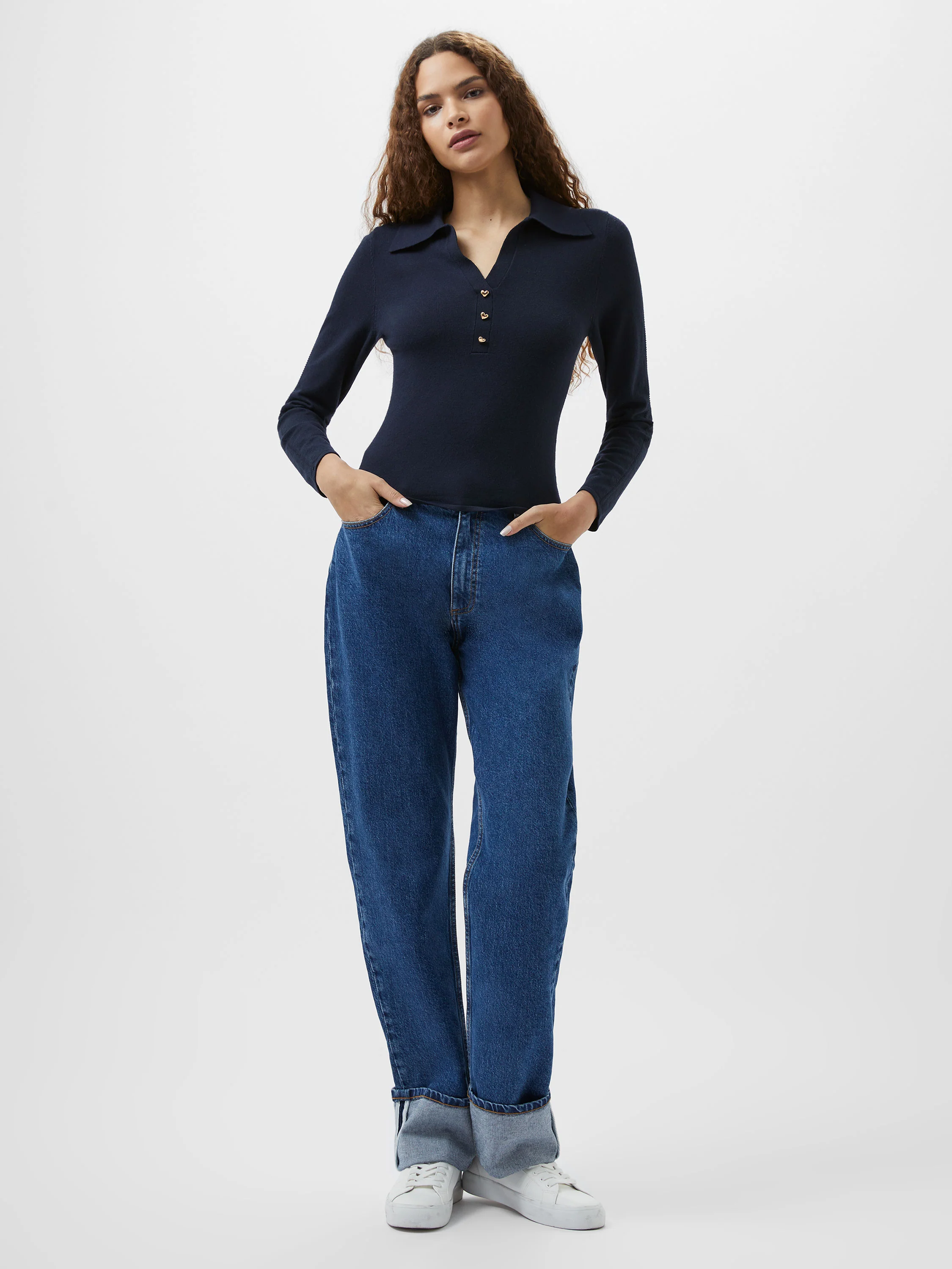 Larry Hearts V Neck Polo Top - Image 3
