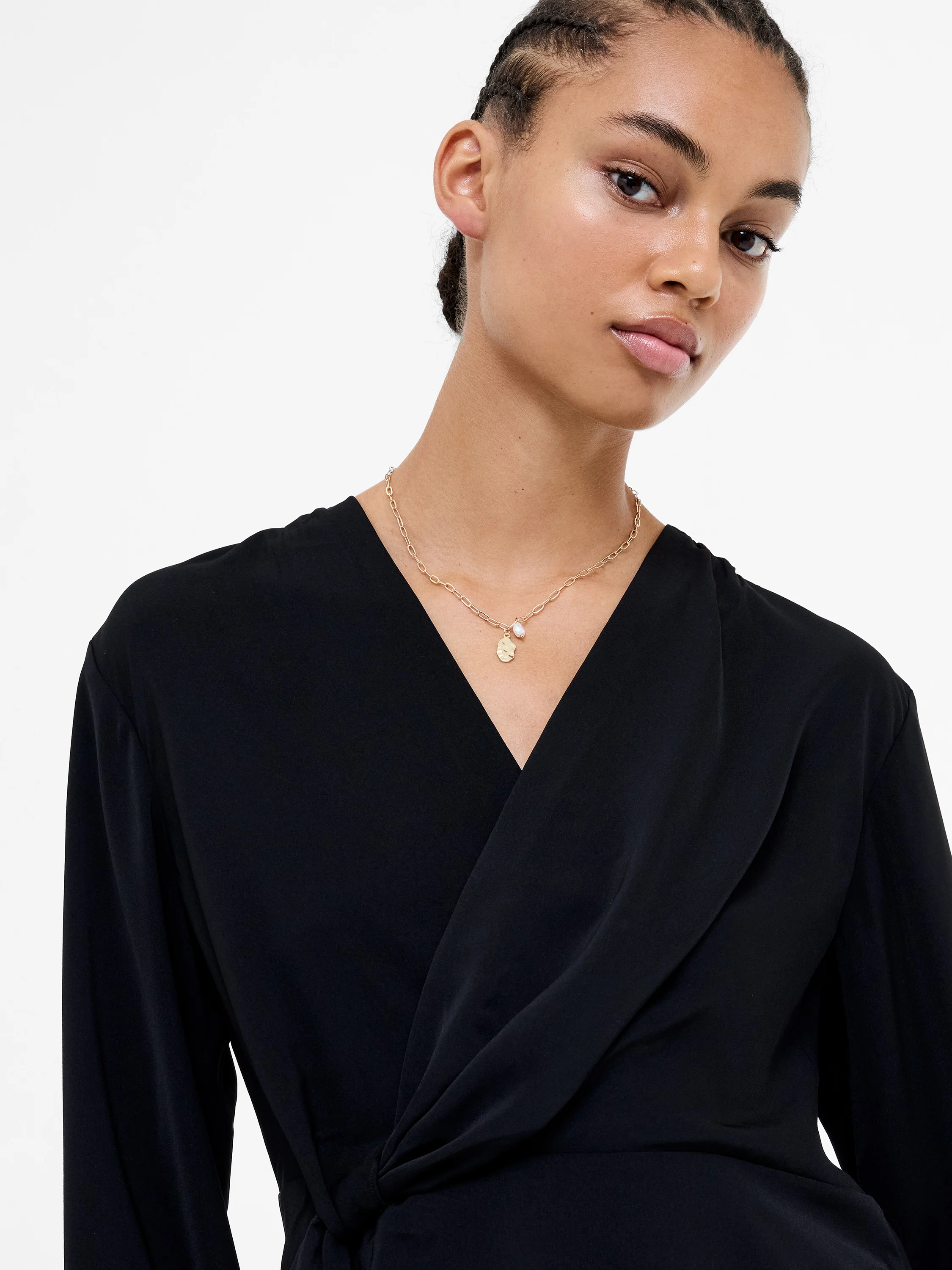 Laurel Crepe Wrap Peplum Top - Image 4