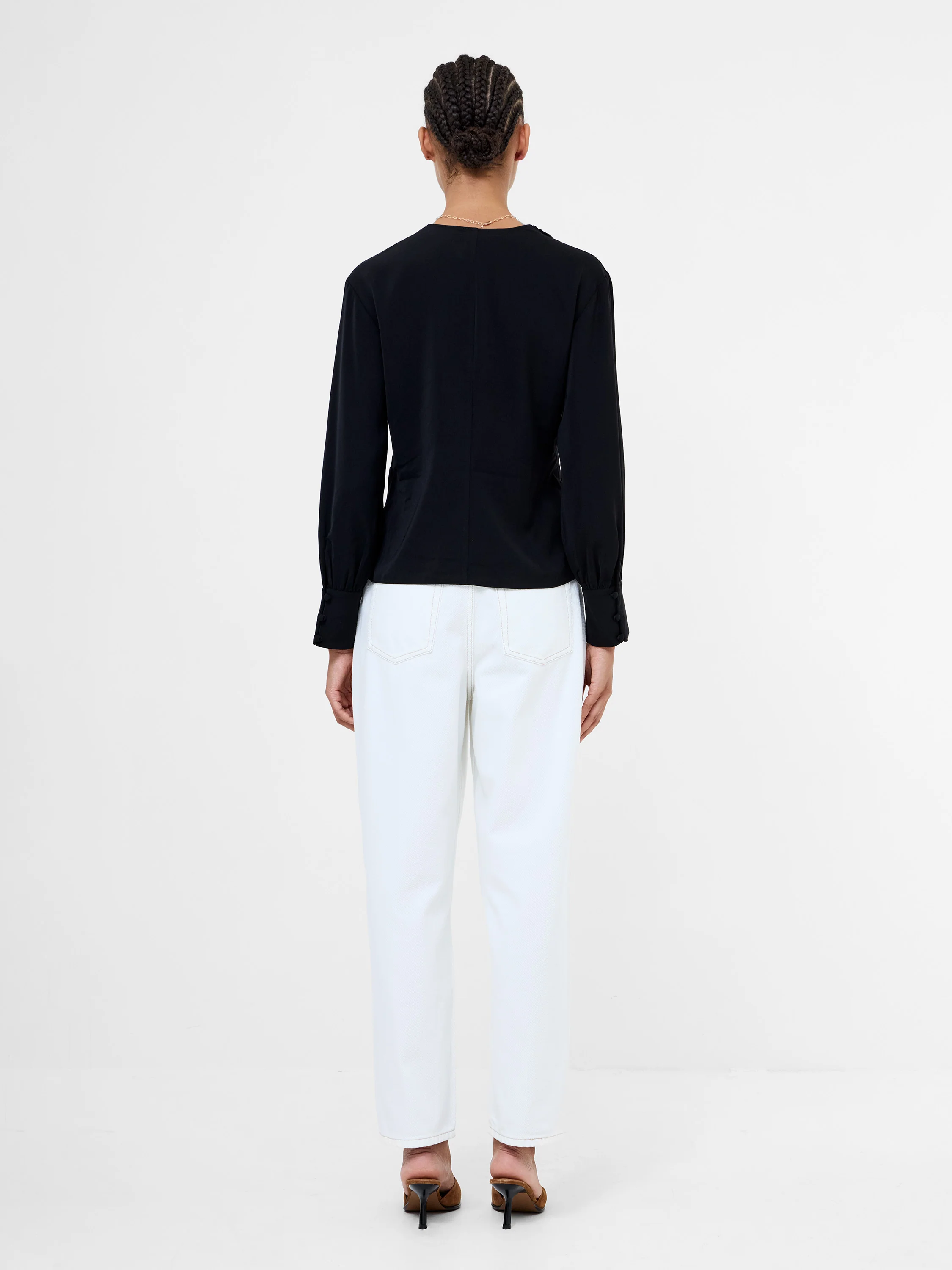 Laurel Crepe Wrap Peplum Top - Image 5