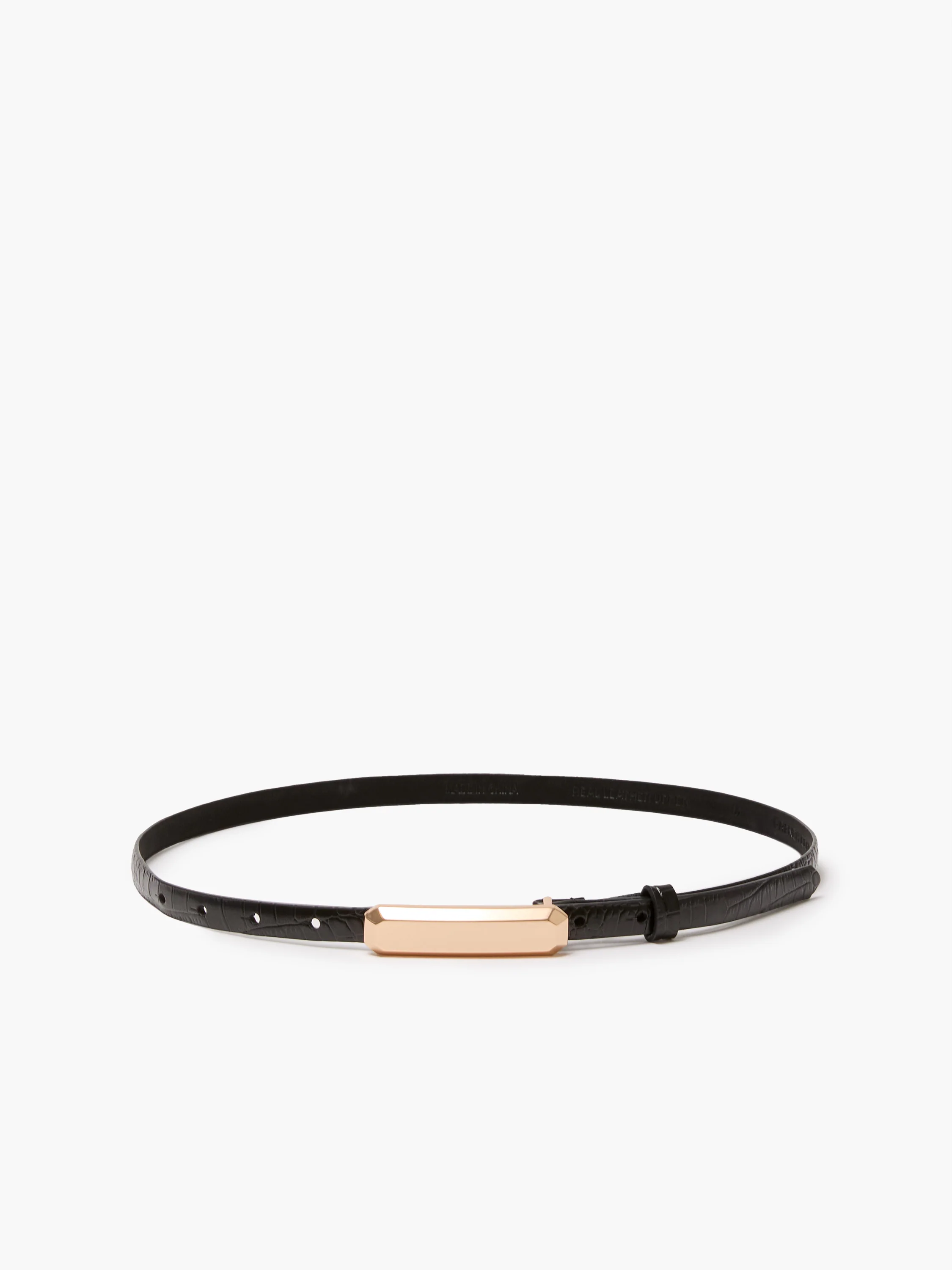 Leather Croc Bar Belt