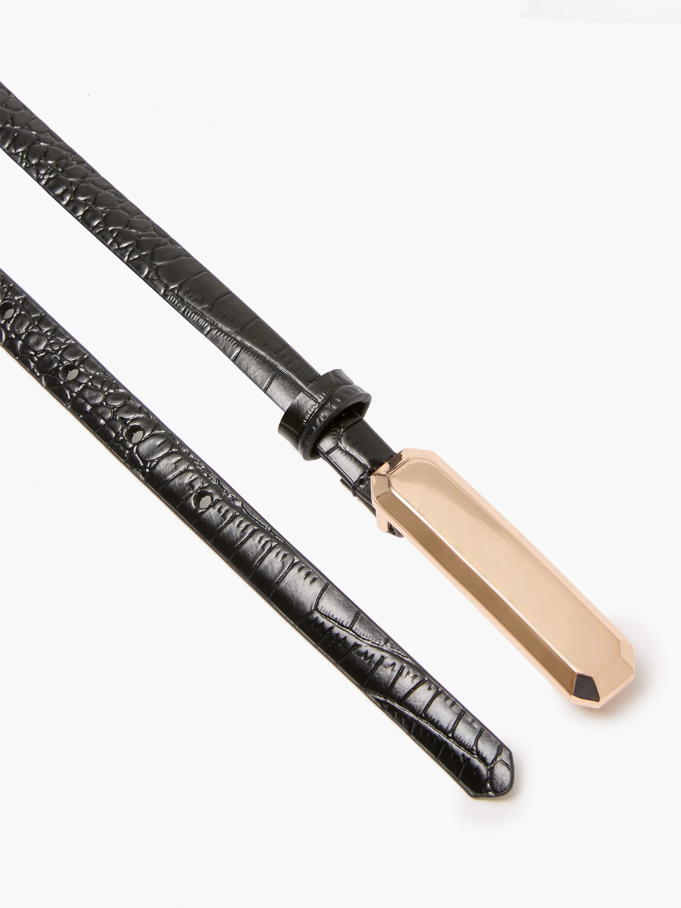 Leather Croc Bar Belt - Image 2