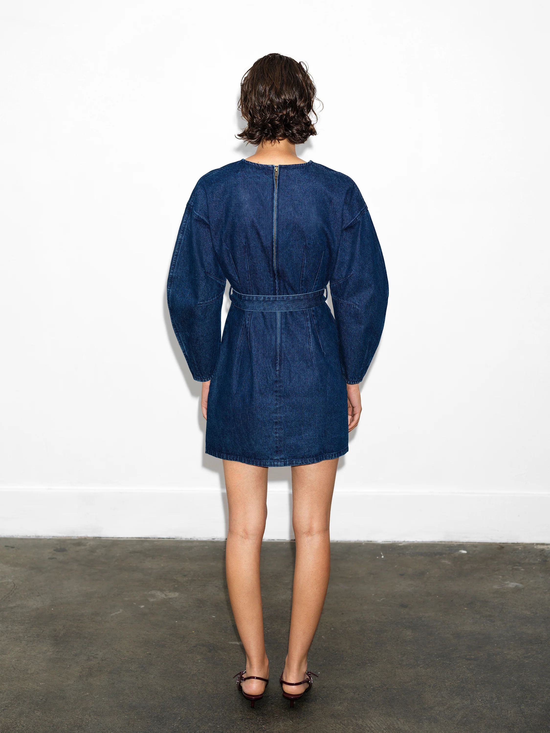 Leighton Denim Banana Sleeve Mini Dress - Image 5