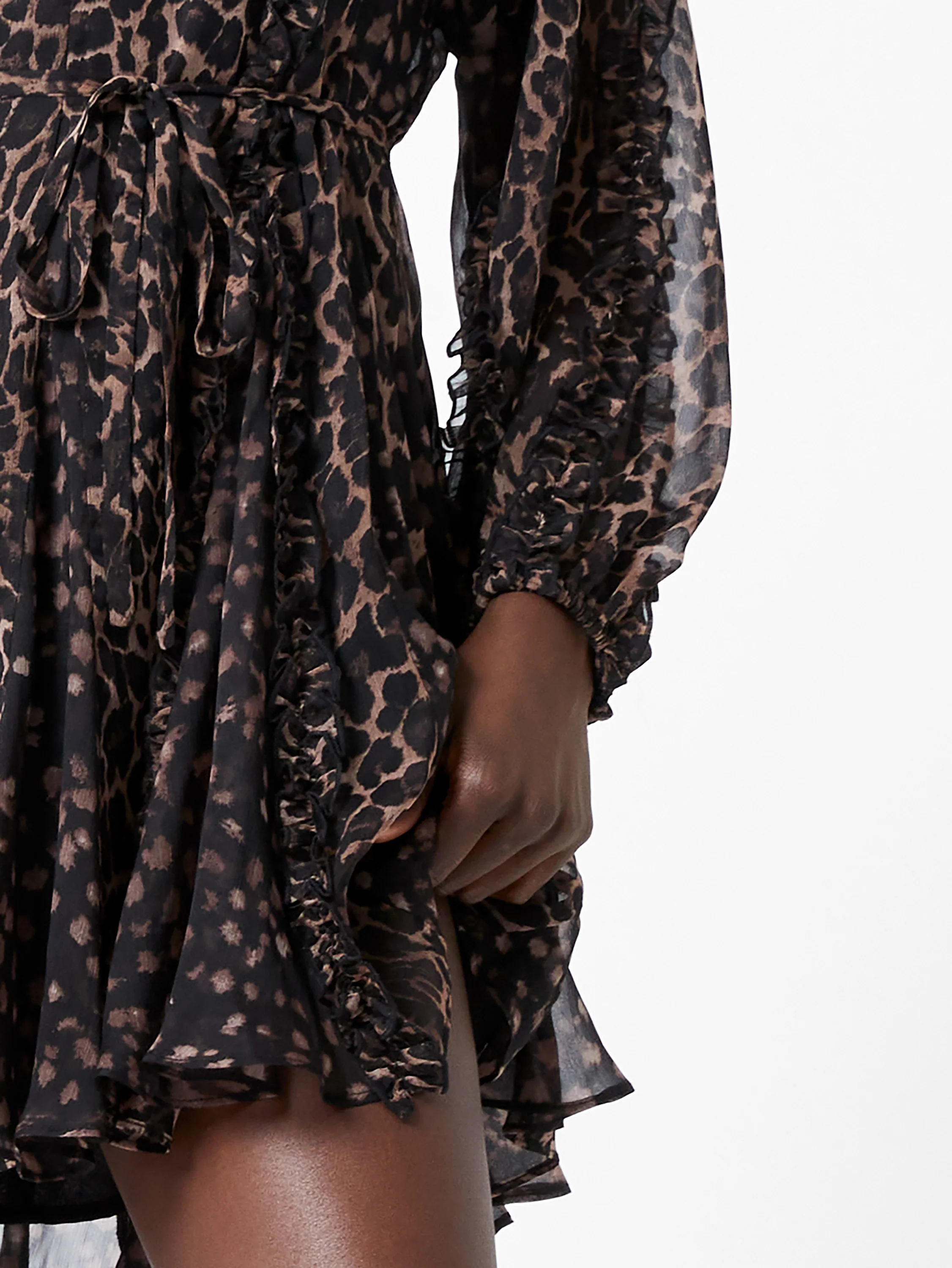 Leopard Ruffle Mini Dress - Image 4